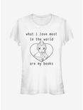 Disney Beauty And The Beast I Love Books Girls T-Shirt, WHITE, hi-res