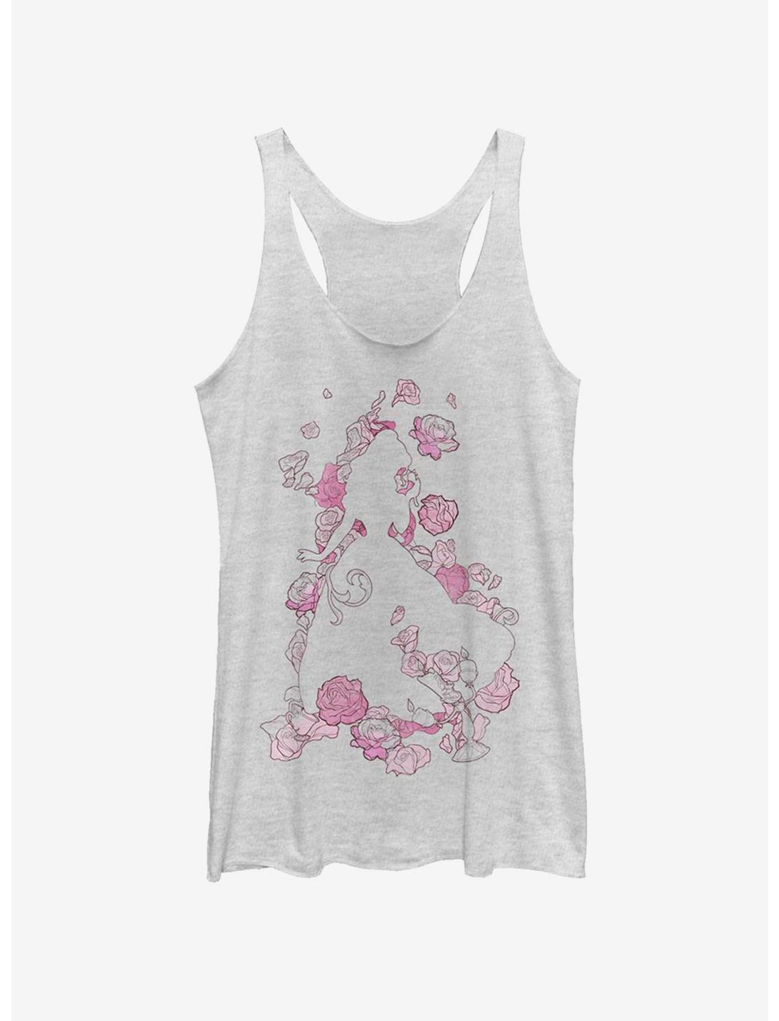 Disney Beauty And The Beast Beauty Silhouette Girls Tank, WHITE HTR, hi-res