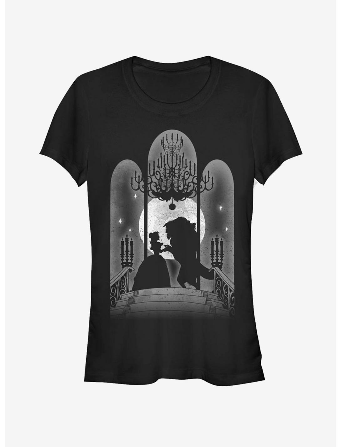 Disney Beauty And The Beast Ballroom Window Girls T-Shirt, BLACK, hi-res
