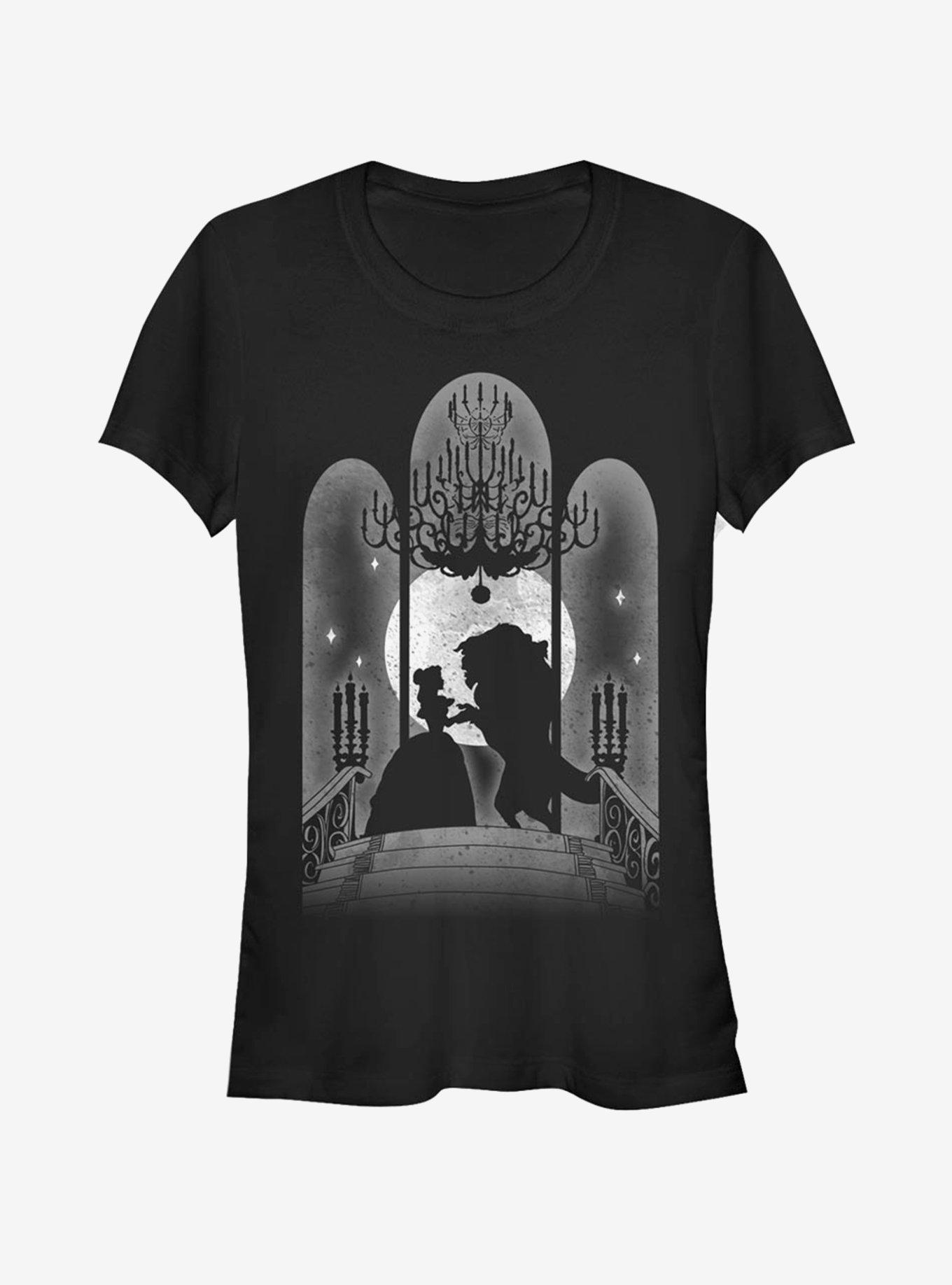 Disney Beauty And The Beast Ballroom Window Girls T-Shirt, BLACK, hi-res