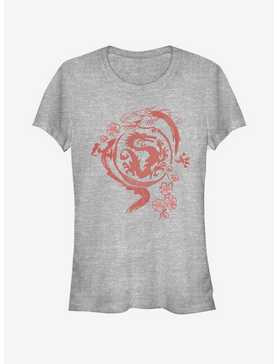Disney Mulan Mushu Ink Wash Girls T-Shirt, ATH HTR, hi-res