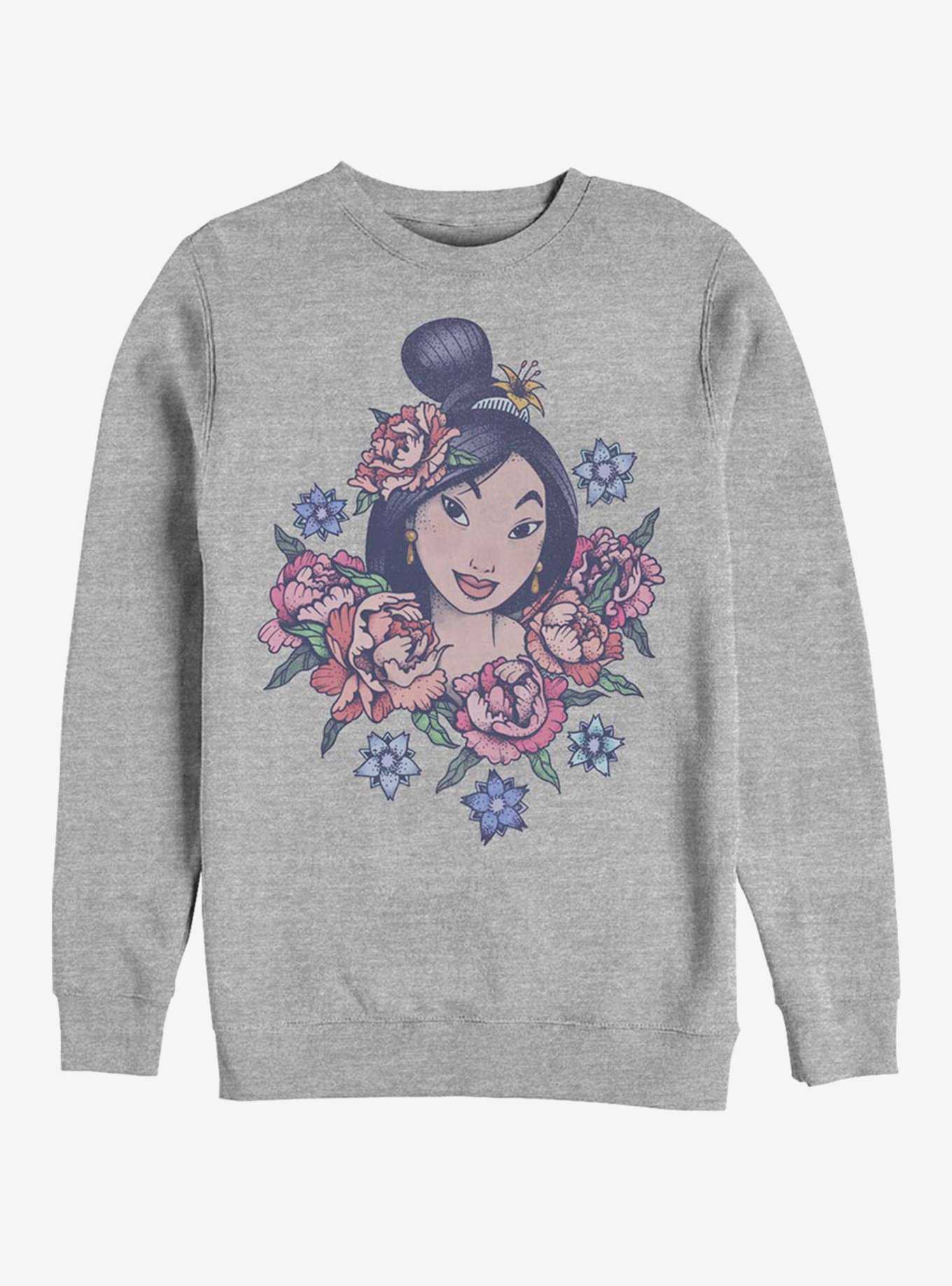 Disney Mulan Floral Mulan Crew Sweatshirt, , hi-res