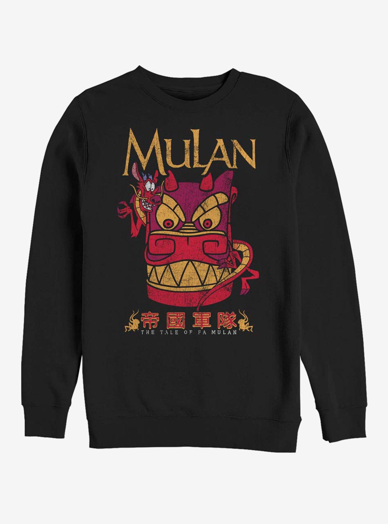 Disney Mulan Stone Mushu Crew Sweatshirt, BLACK, hi-res