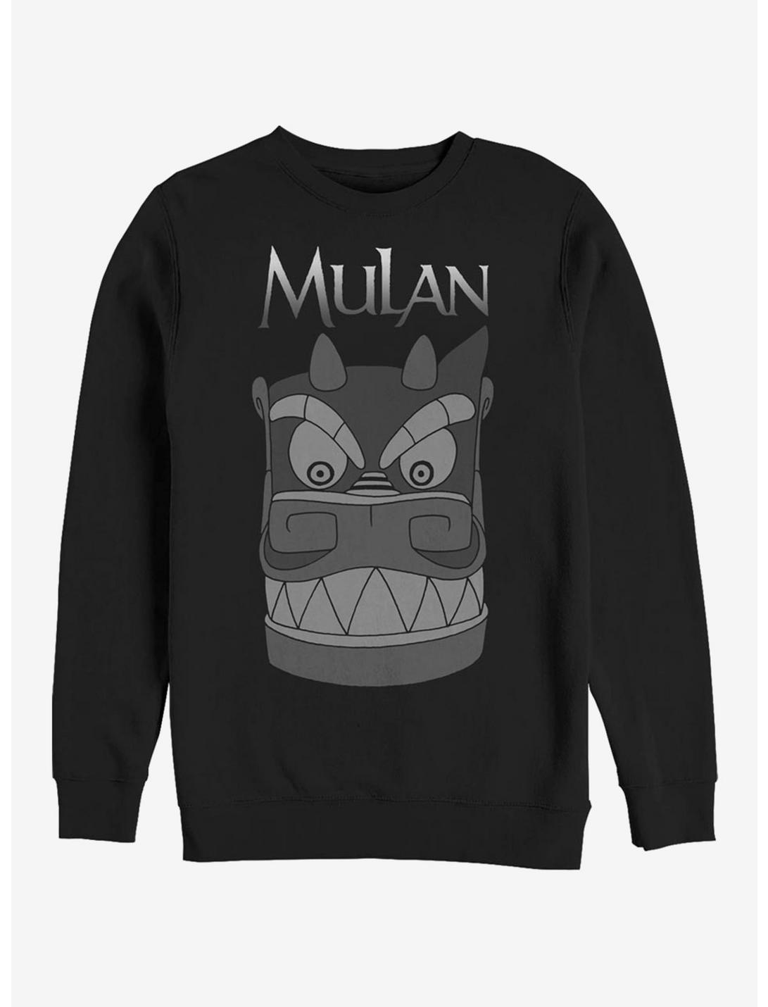 Disney Mulan Stone Dragon Head Crew Sweatshirt, BLACK, hi-res