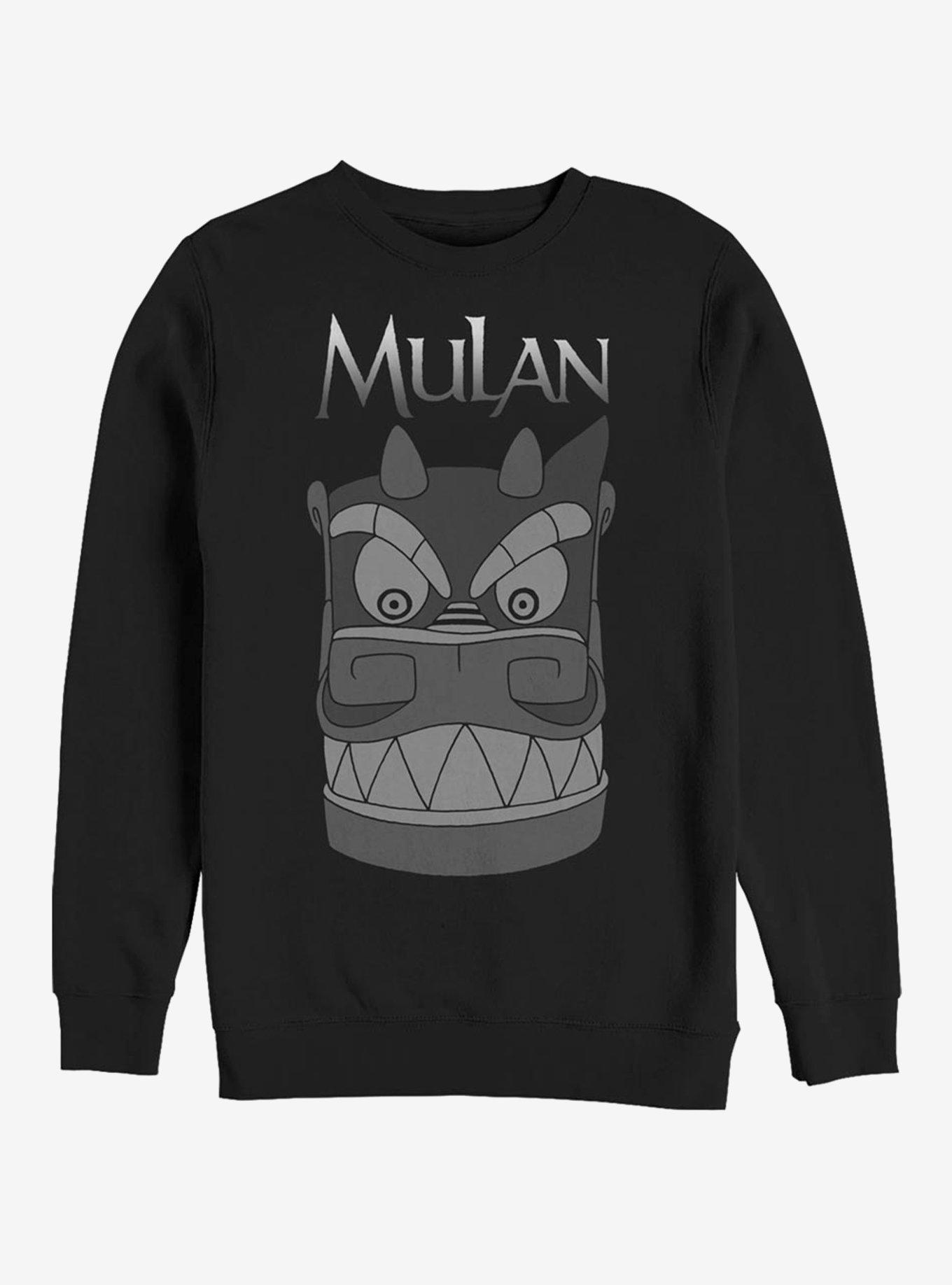 Disney Mulan Stone Dragon Head Crew Sweatshirt, BLACK, hi-res