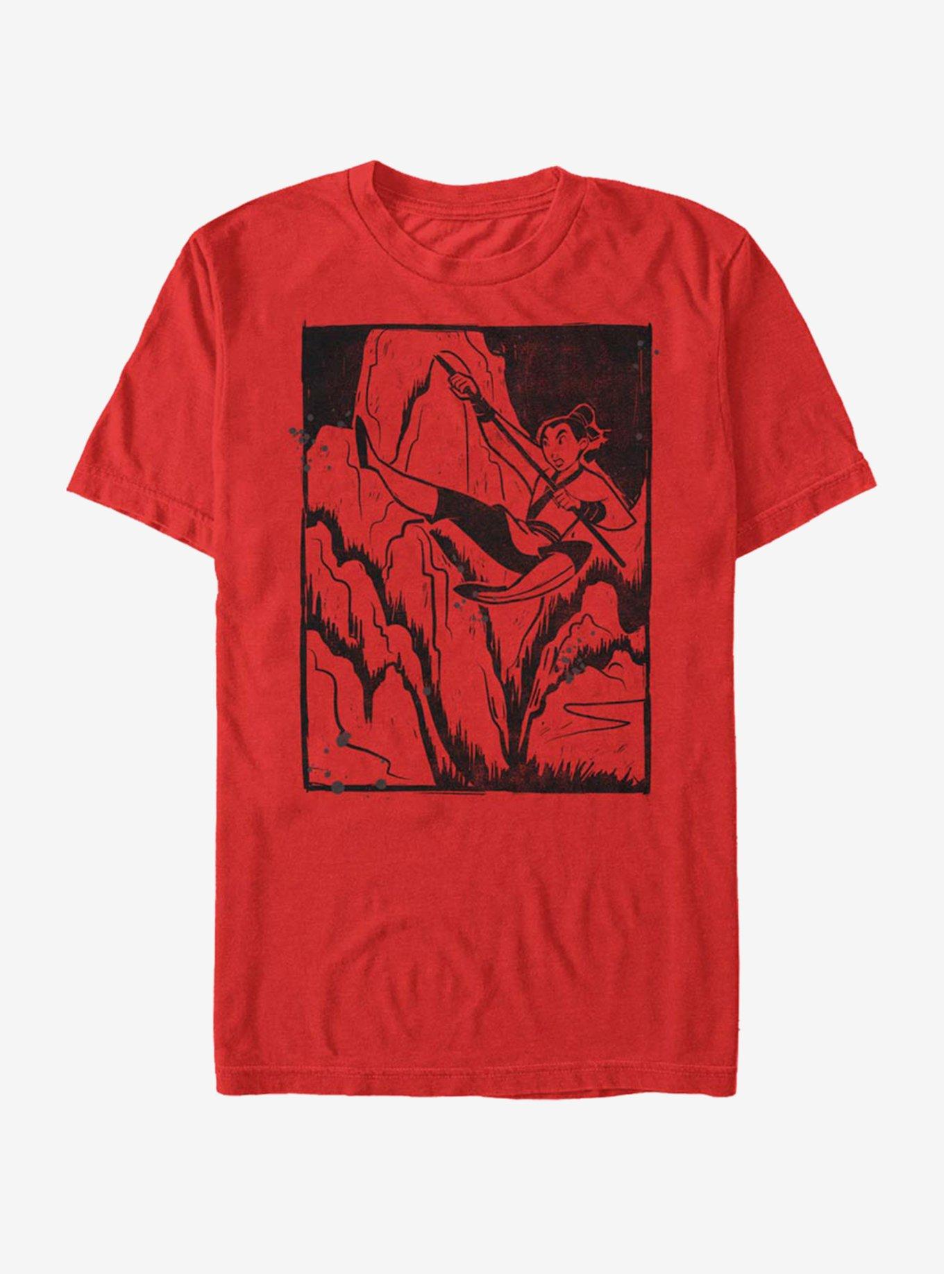 Disney Mulan Ink Woodblock T-Shirt, , hi-res