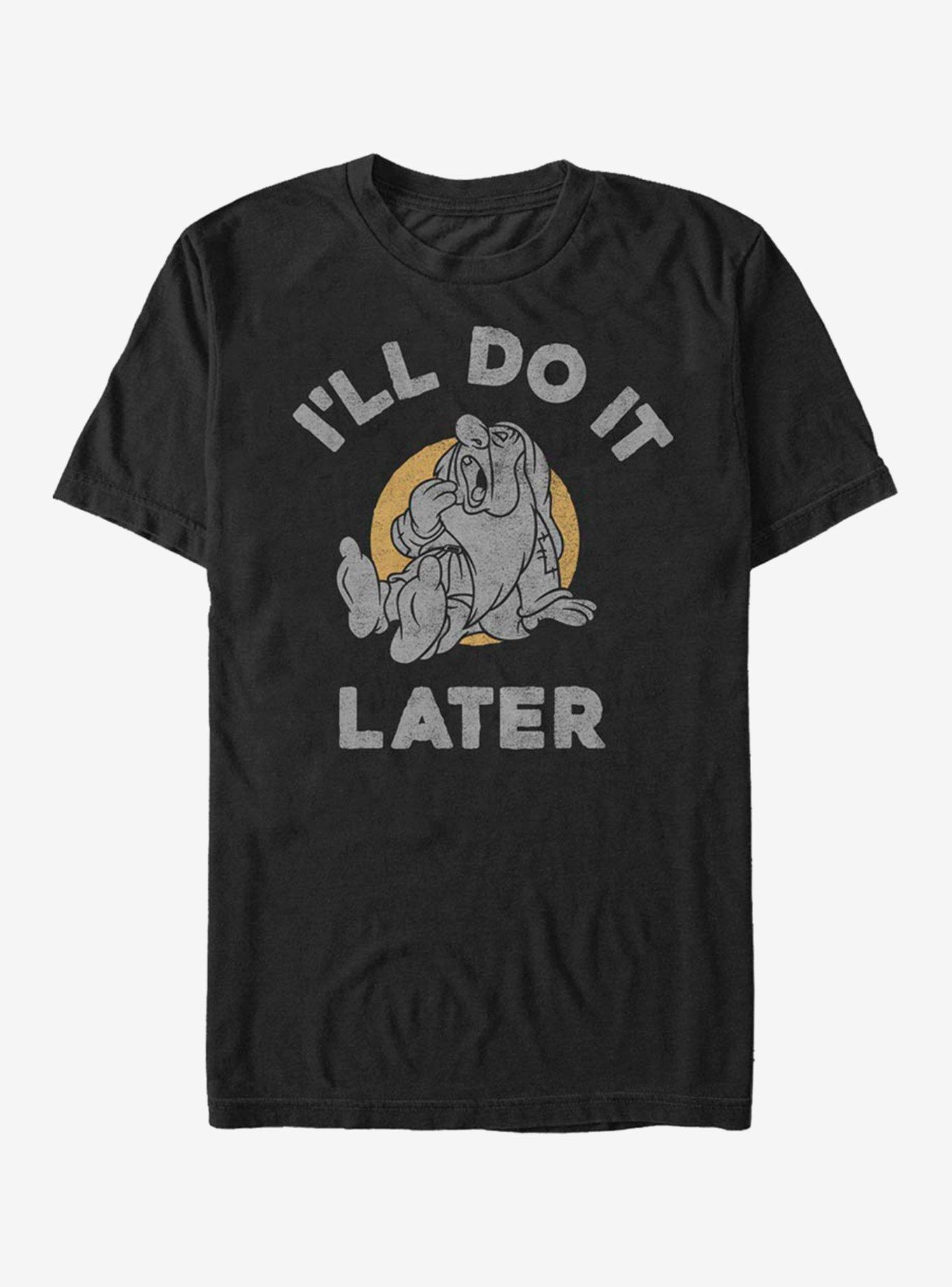 Disney Snow White Do It Later T-Shirt, BLACK, hi-res