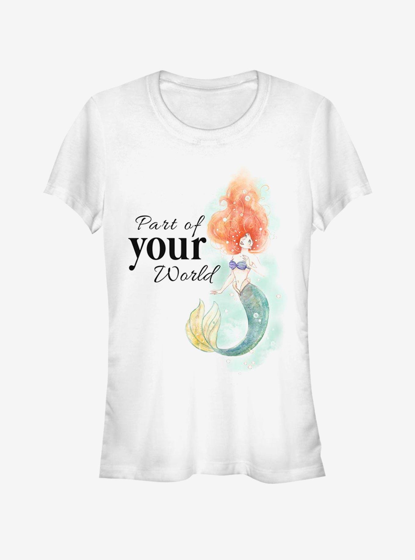Disney The Little Mermaid Peaceful Ariel World Girls T-Shirt, WHITE, hi-res