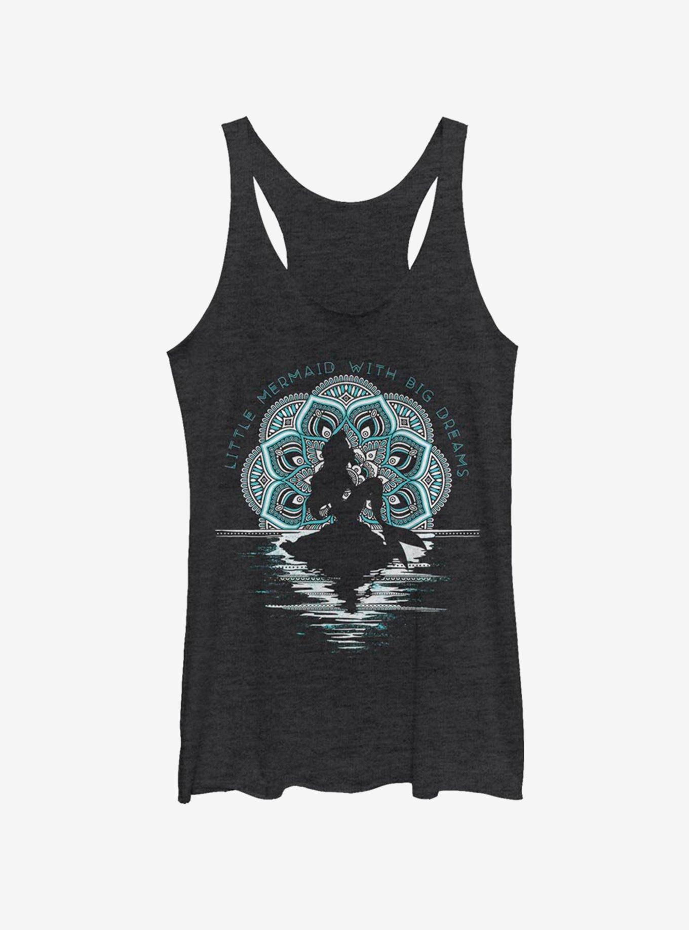 Disney The Little Mermaid Big Dreams Girls Tank, BLK HTR, hi-res