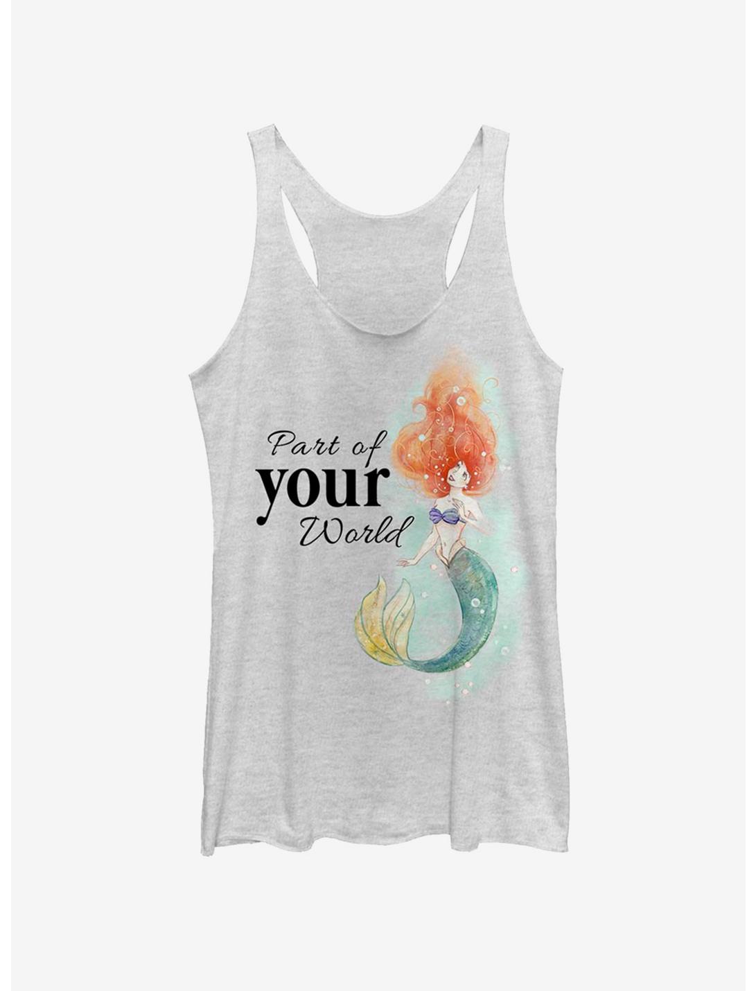 Disney The Little Mermaid Peaceful Ariel World Girls Tank, WHITE HTR, hi-res