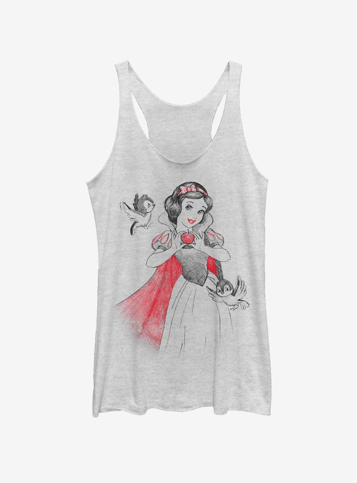 Disney Snow White Snow Sketch Vignette Girls Tank, WHITE HTR, hi-res