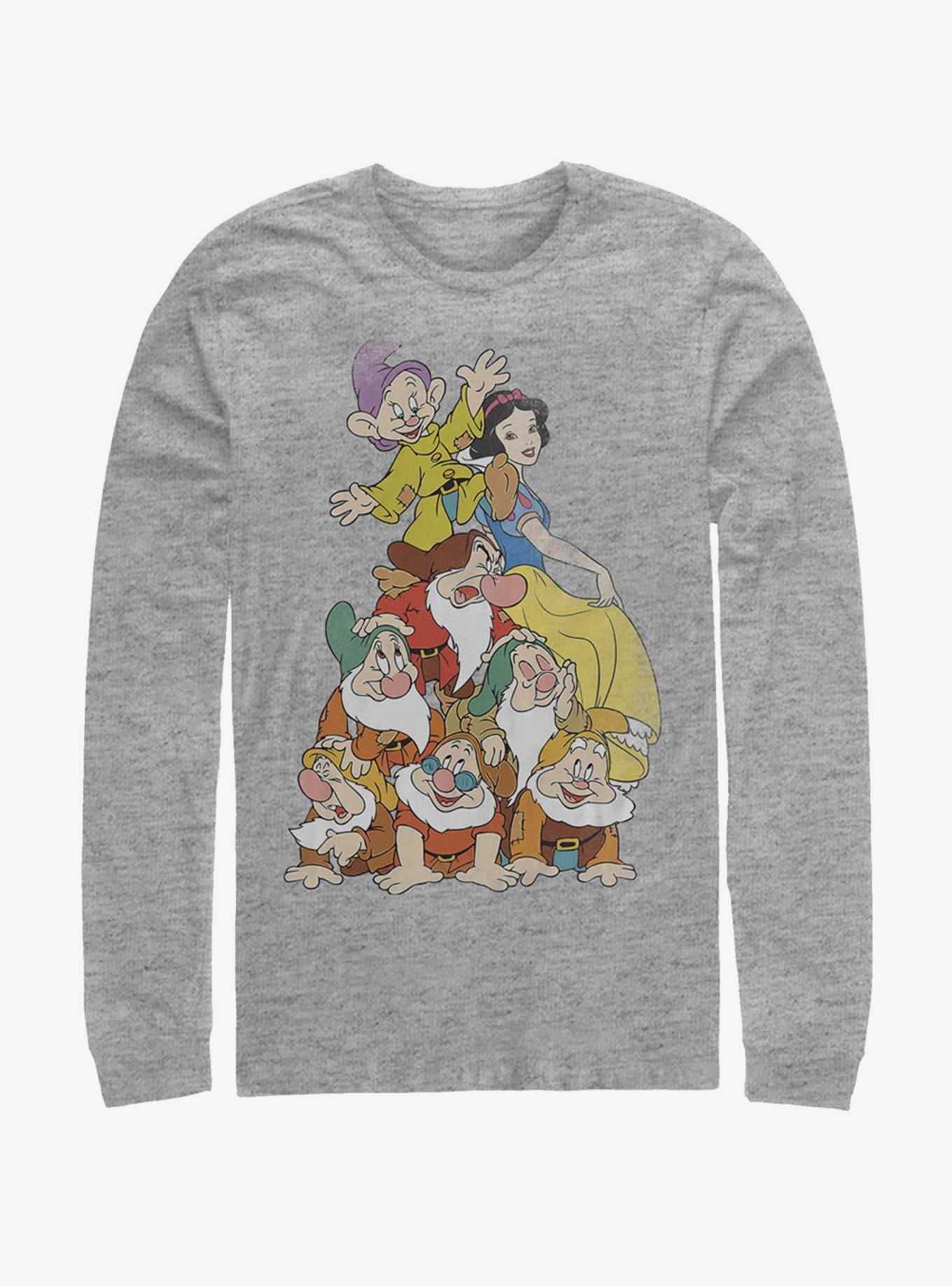 Disney Snow White Squad Dwarf Stack Long-Sleeve T-Shirt, ATH HTR, hi-res
