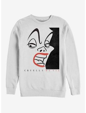 Disney Villains Cruella De Vil Cruella Cover Crew Sweatshirt, WHITE, hi-res