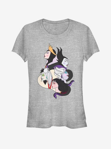 Disney Villains Wicked Profile Girls T-Shirt - GREY | Hot Topic