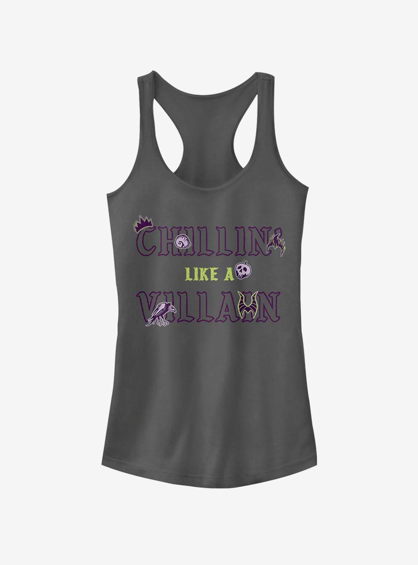 Disney Villains Chillin Villain Patches Girls Tank, CHARCOAL, hi-res