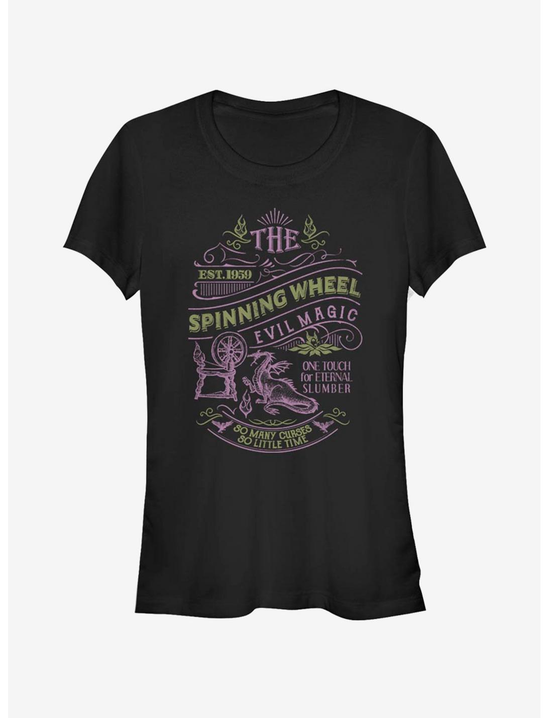 Disney Villains Maleficent Spinning Wheel Girls T-Shirt, BLACK, hi-res