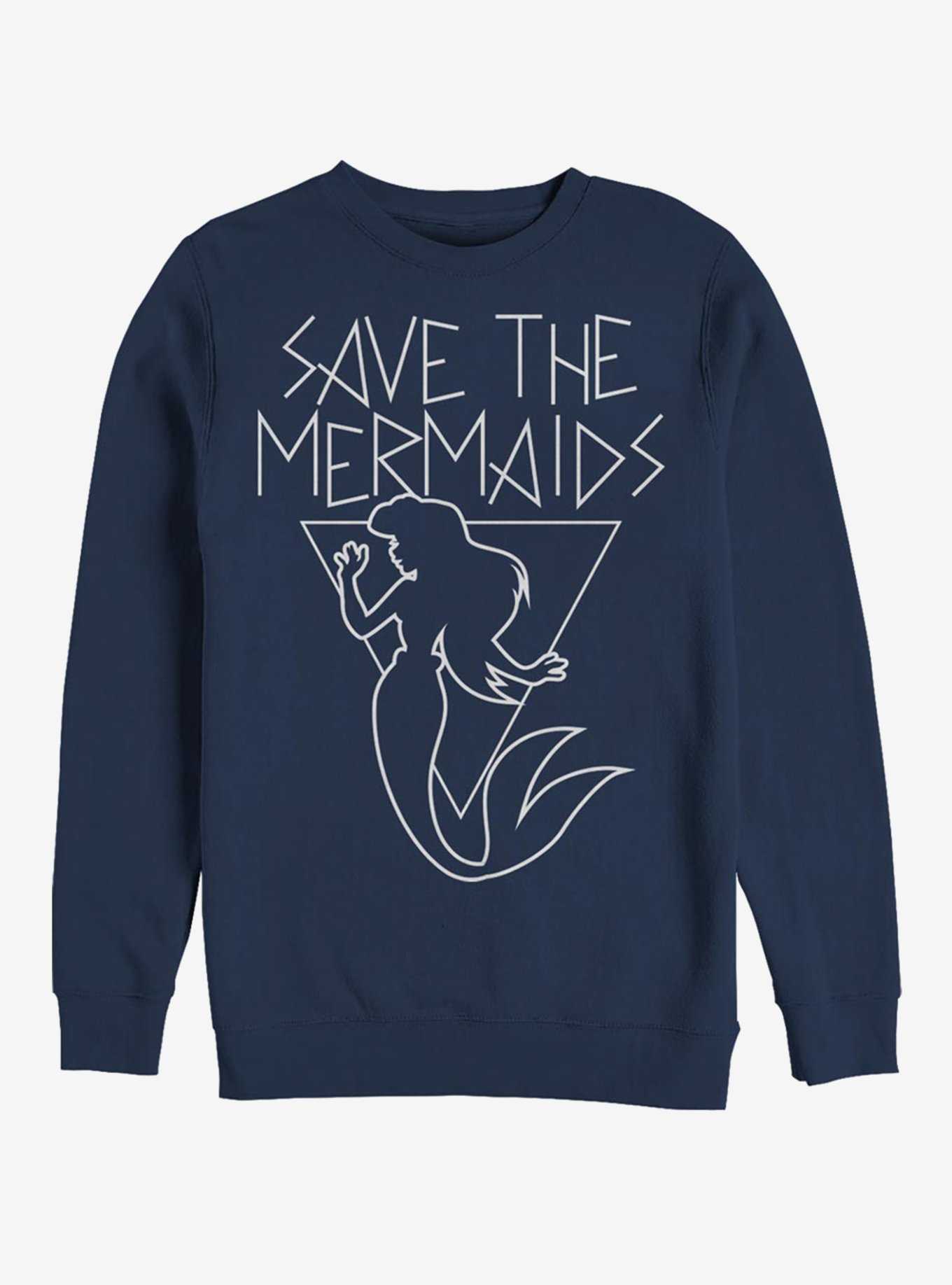 Disney The Little Mermaid Save The Mermaids Crew Sweatshirt, , hi-res