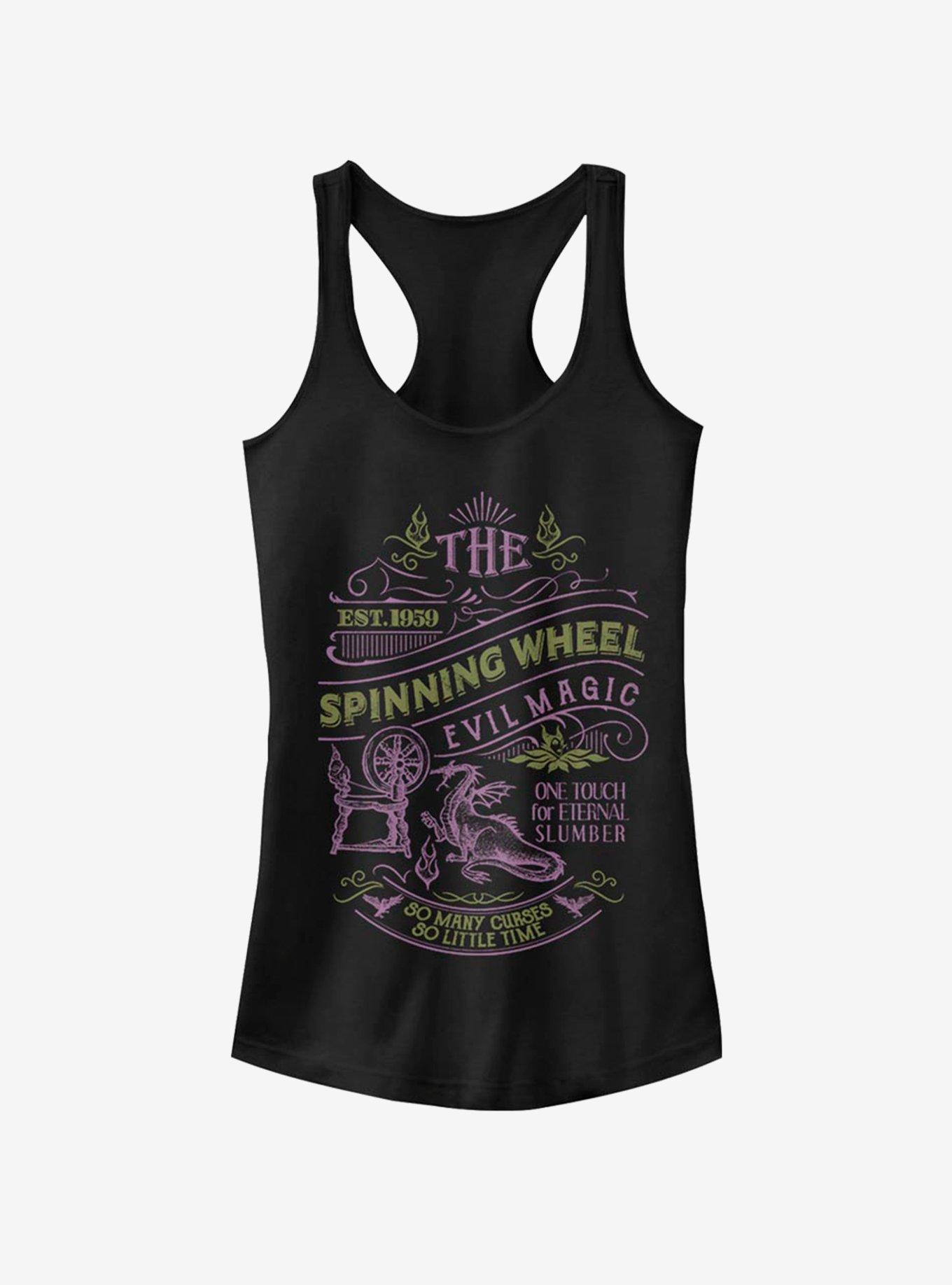 Disney Villains Maleficent Spinning Wheel Girls Tank, BLACK, hi-res