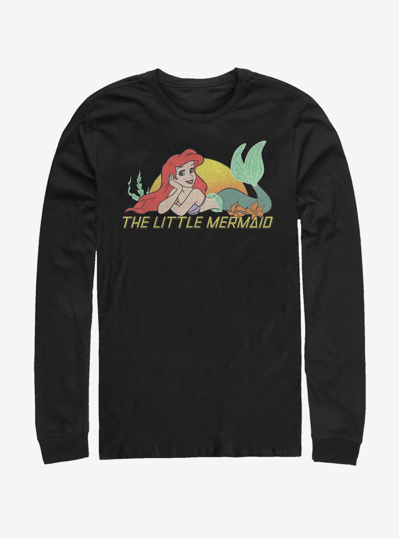 Disney The Little Mermaid Tired Of Swimming Long-Sleeve T-Shirt, BLACK, hi-res