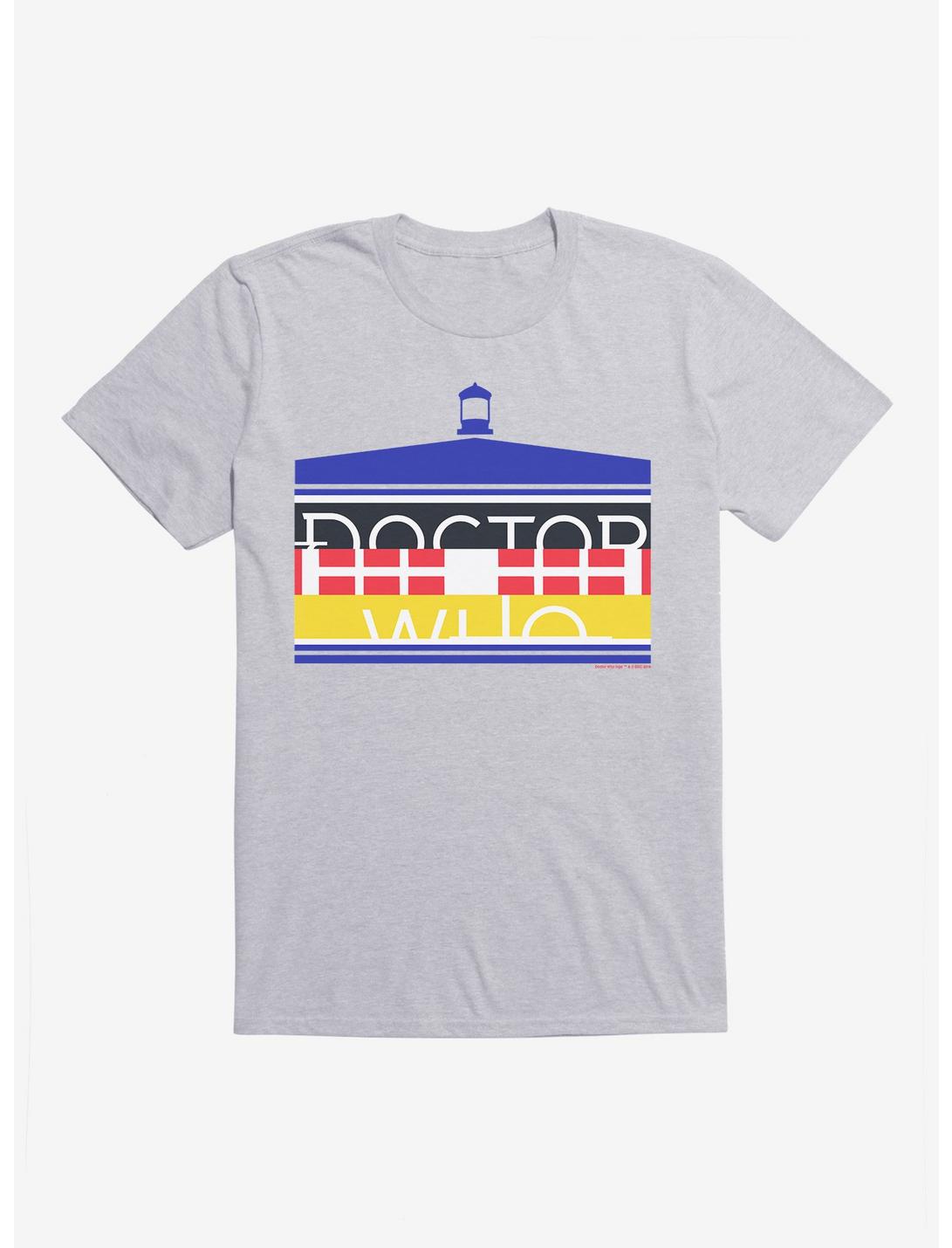 Doctor Who TARDIS Bold Script T-Shirt, HEATHER GREY, hi-res