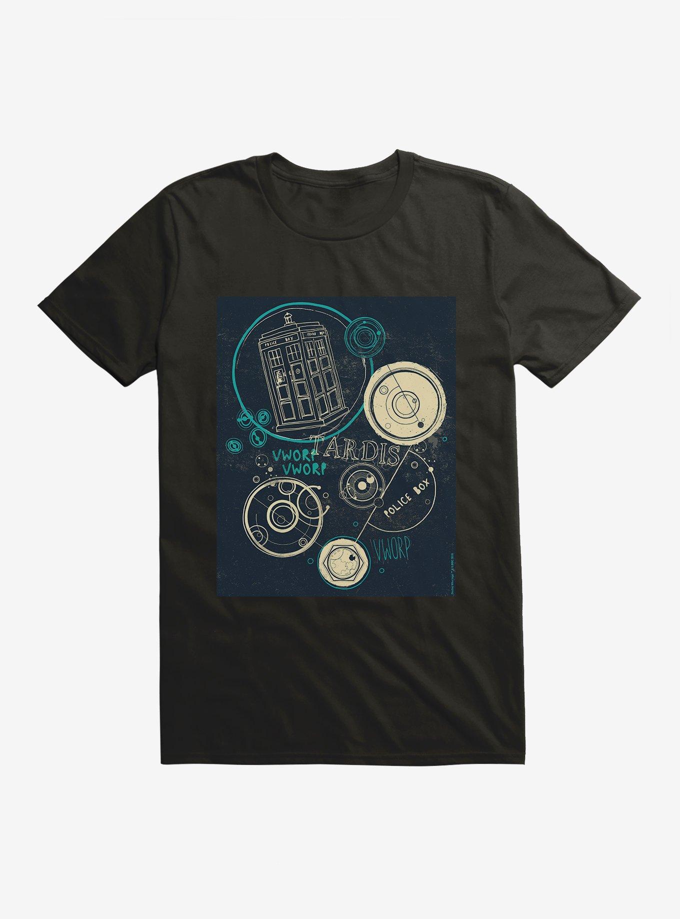 Doctor Who TARDIS Use The Stabilizers T-Shirt, BLACK, hi-res