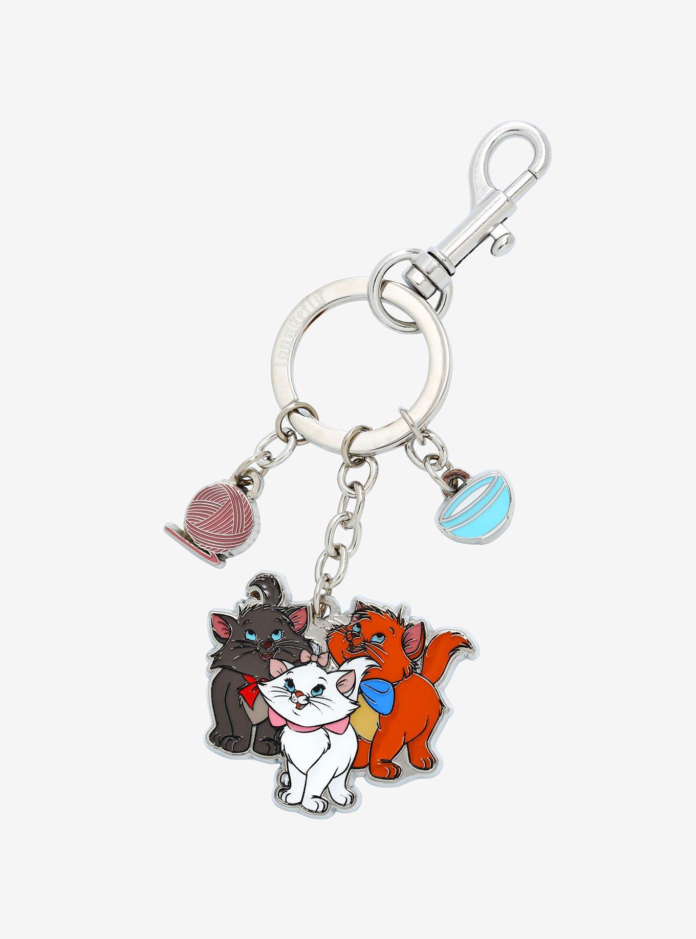 Loungefly Disney The Aristocats Marie, Toulouse, & Berlioz Enamel Keychain - BoxLunch Exclusive, , hi-res
