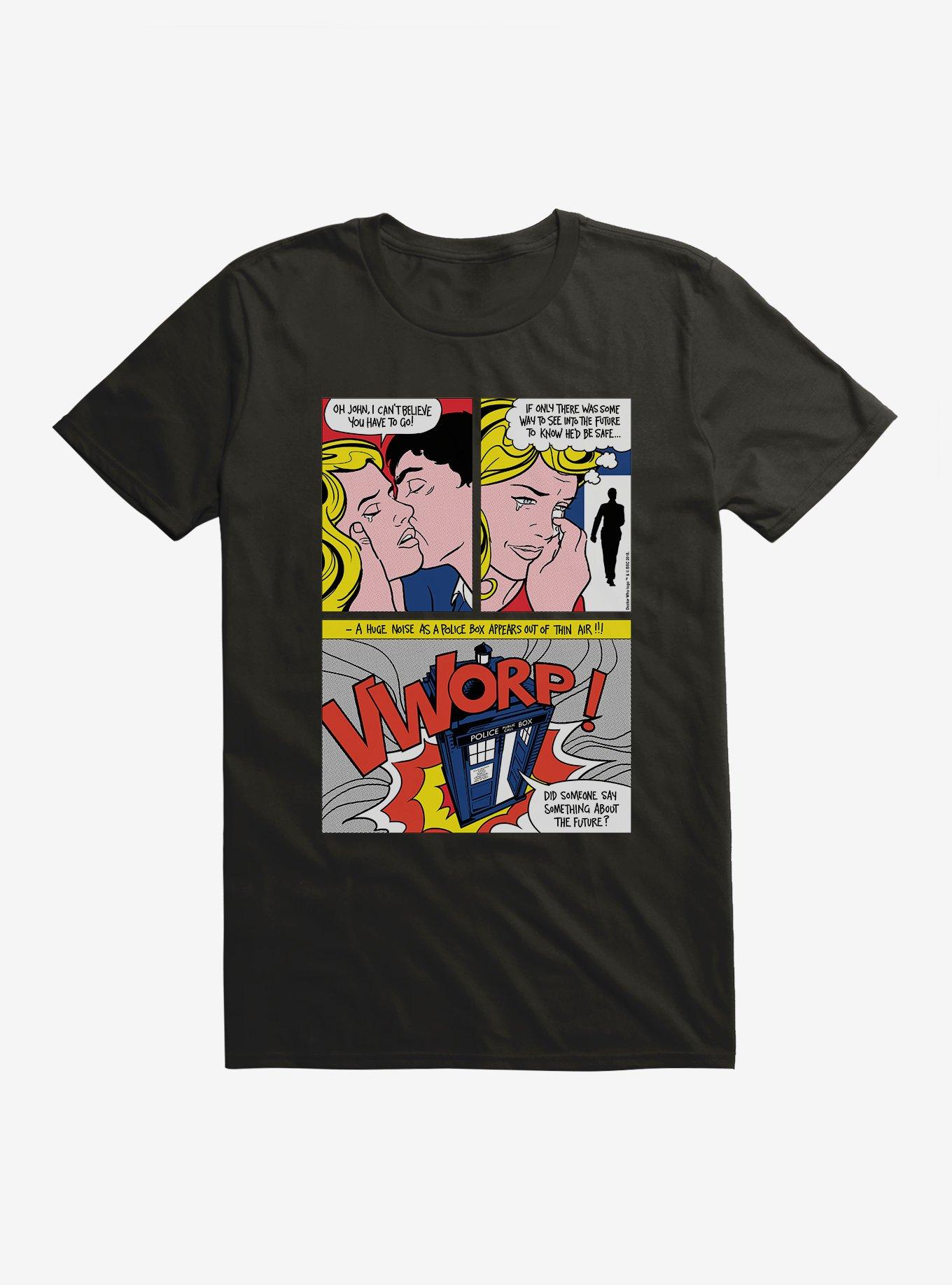 Doctor Who TARDIS Future Comic T-Shirt, BLACK, hi-res