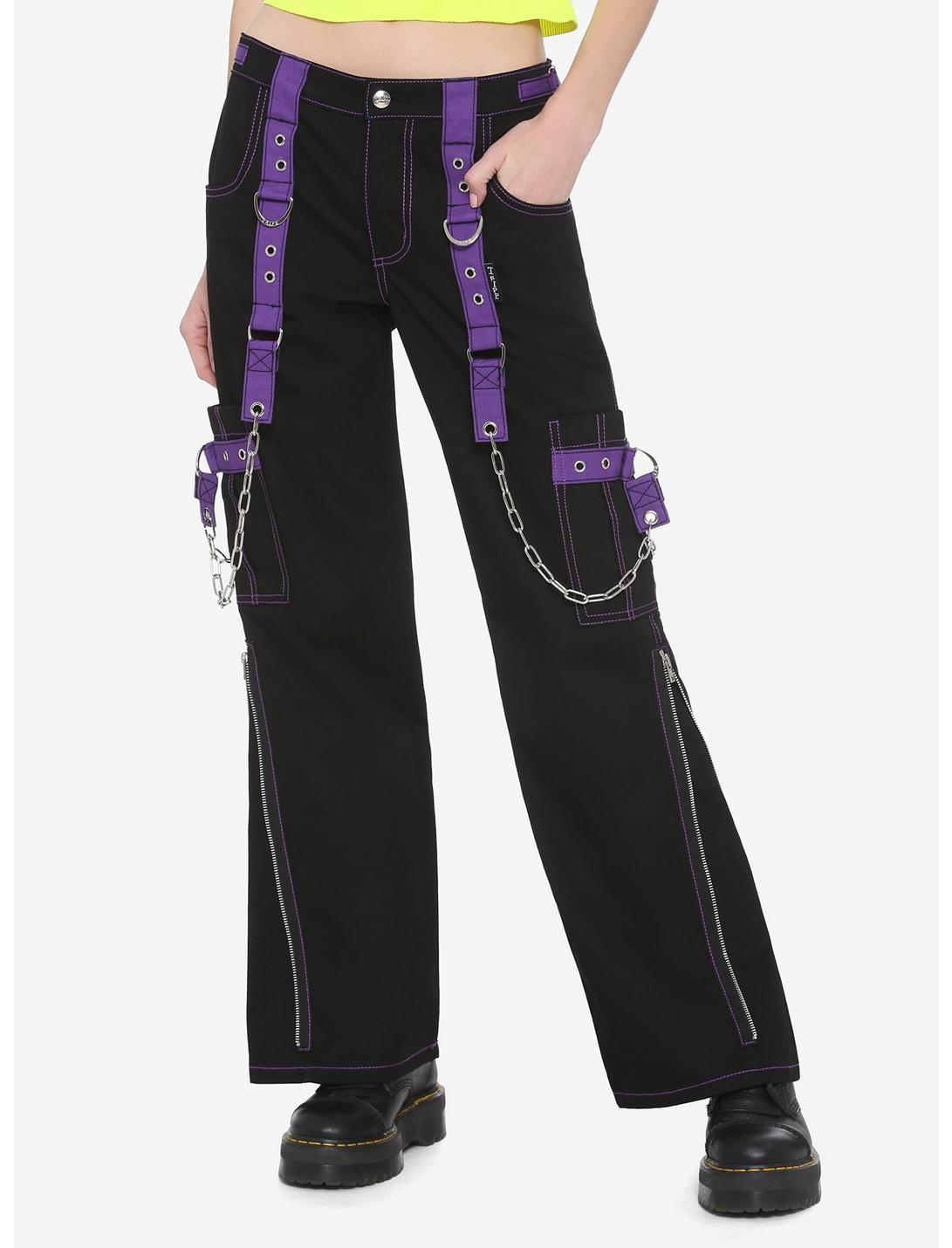 Tripp Black & Purple Street Pants, BLACK, hi-res
