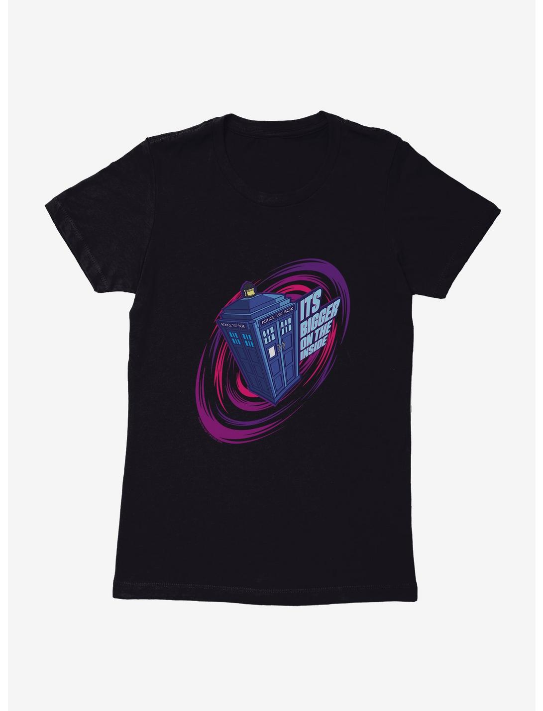 Doctor Who TARDIS Bigger On The Inside Womens T-Shirt, BLACK, hi-res
