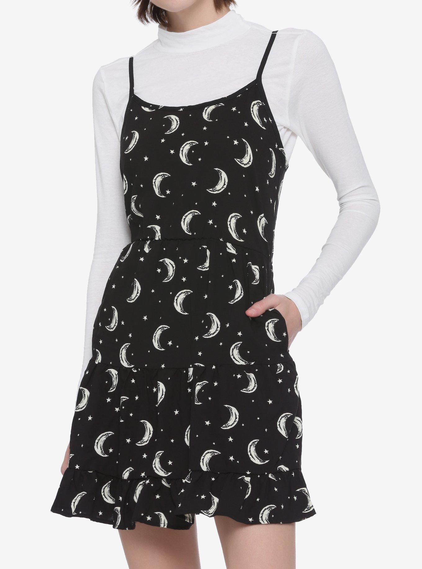 Crescent Moons Layered Dress, STARRY MOON, hi-res