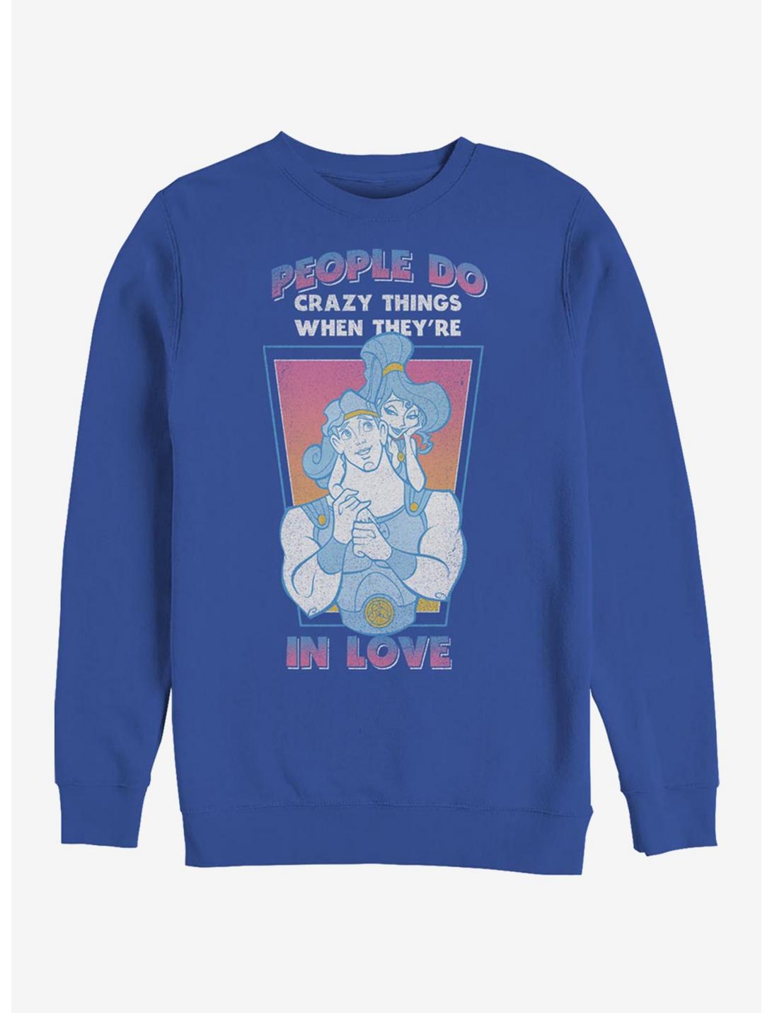 Disney Hercules Crazy Things Crew Sweatshirt, ROYAL, hi-res