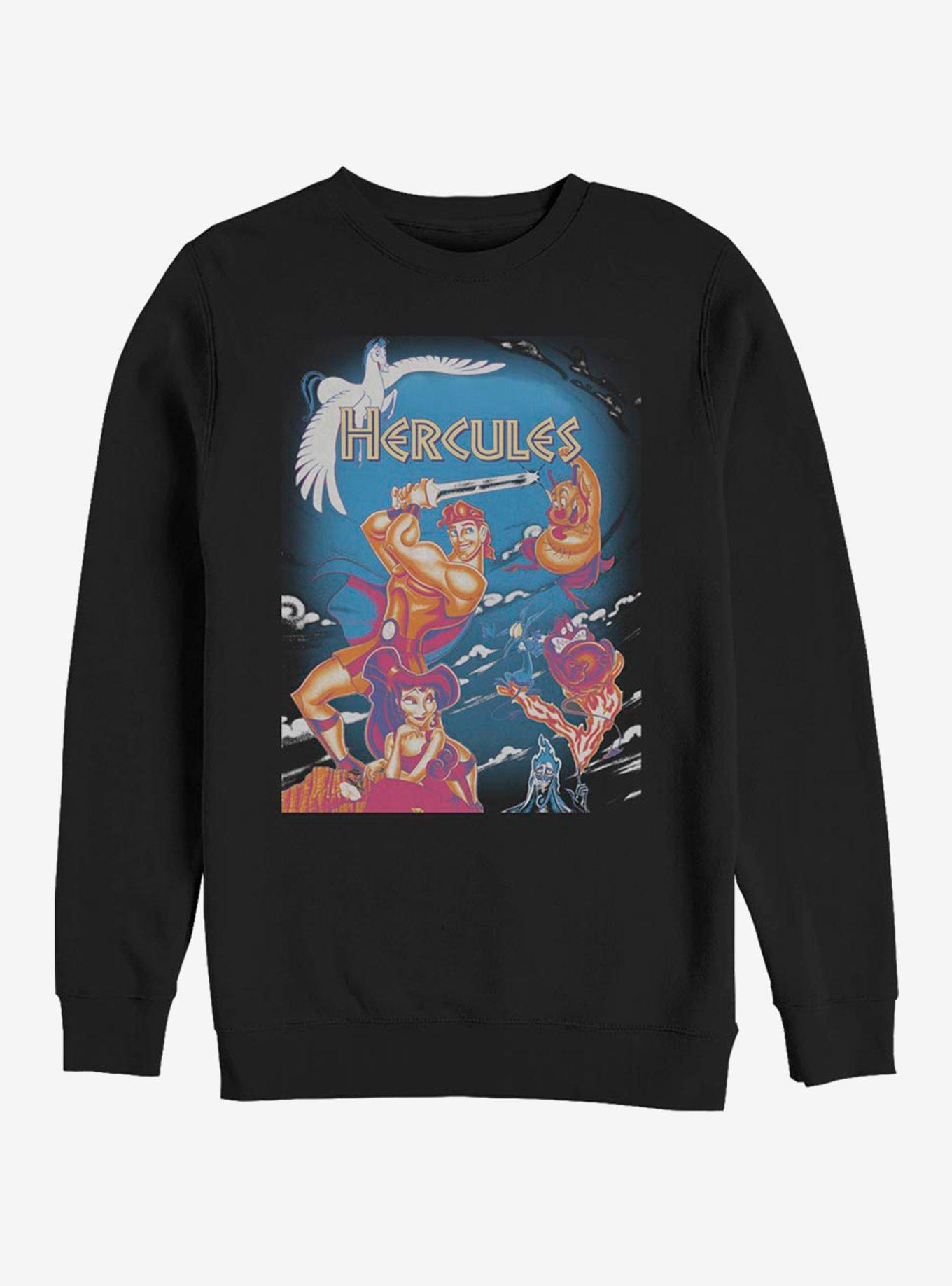 Disney Hercules Hercules Box Fade Crew Sweatshirt, BLACK, hi-res