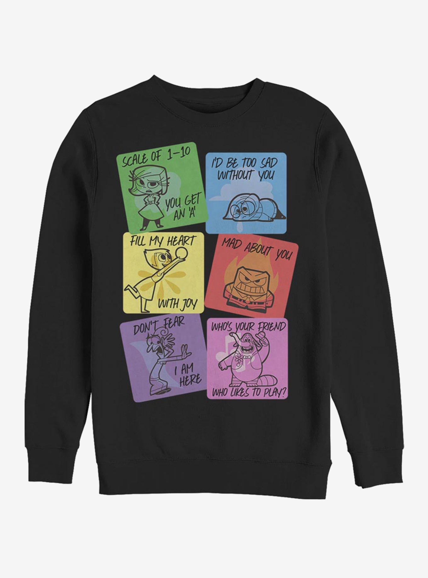 Disney Pixar Inside Out V-Day Cards Crew Sweatshirt, , hi-res