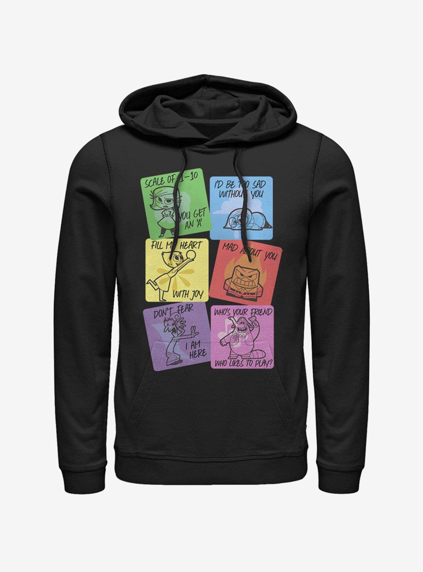 Disney Pixar Inside Out V-Day Cards Hoodie, BLACK, hi-res