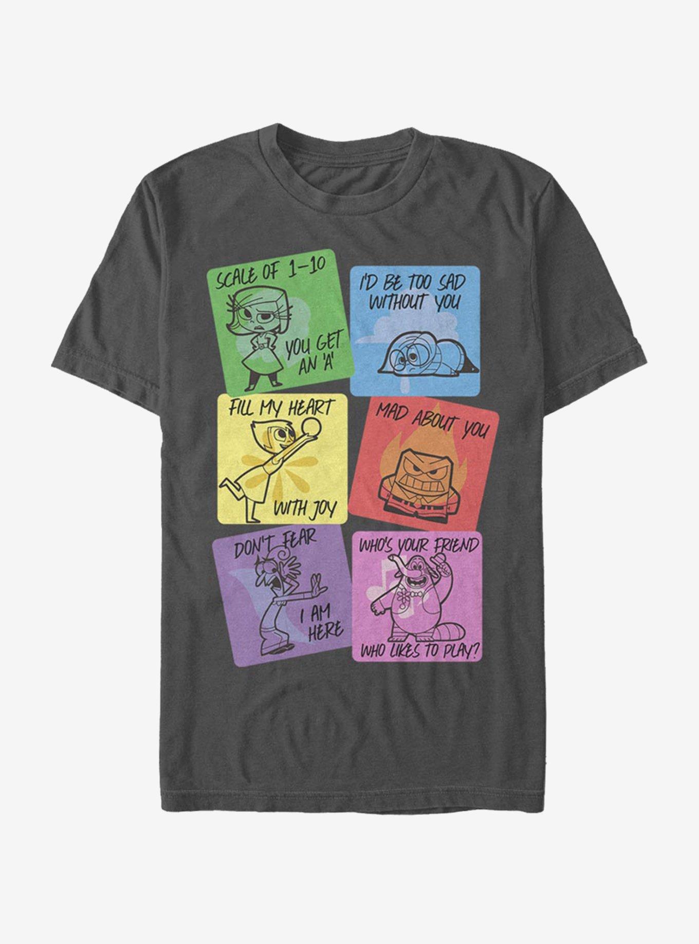 Disney Pixar Inside Out V-Day Cards T-Shirt, CHARCOAL, hi-res