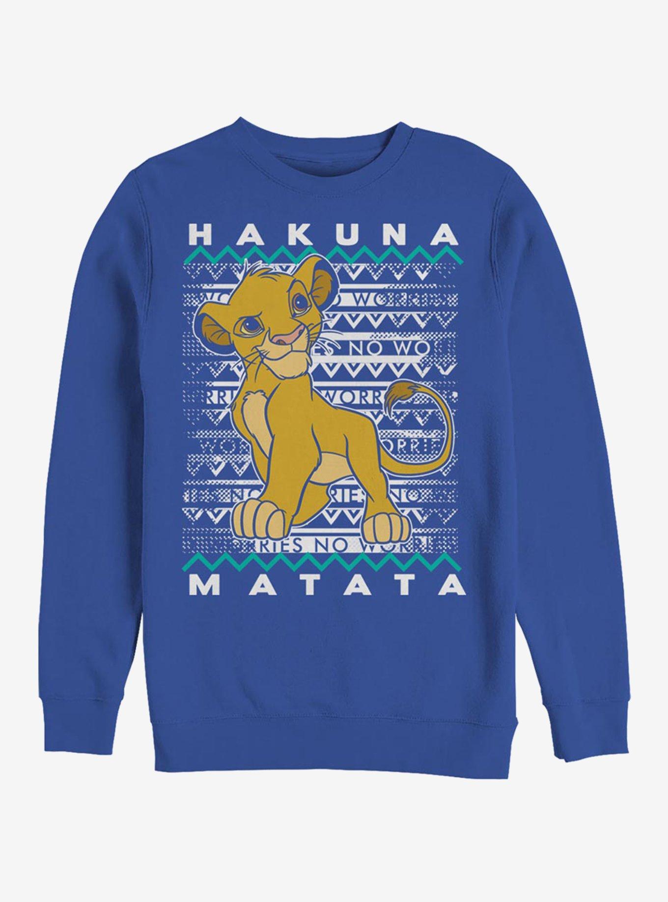 Disney The Lion King Hakuna Simba Crew Sweatshirt, ROYAL, hi-res