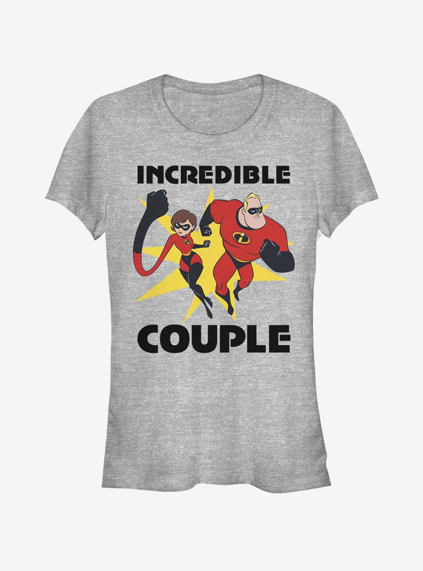 Disney Pixar The Incredibles Incredible Couple Girls T-Shirt, ATH HTR, hi-res