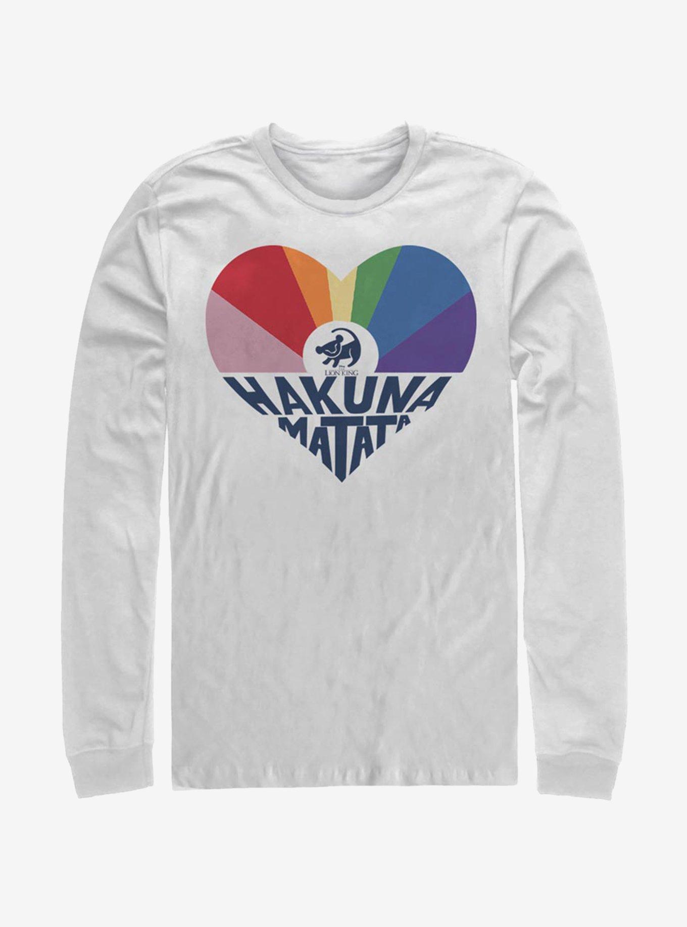 Disney The Lion King Hakuna Rainbow Long-Sleeve T-Shirt, WHITE, hi-res