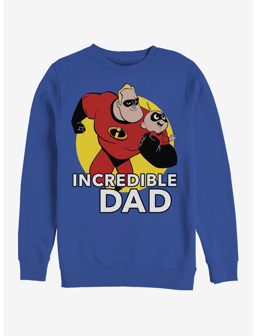 Disney Pixar The Incredibles Best Father Crew Sweatshirt, ROYAL, hi-res