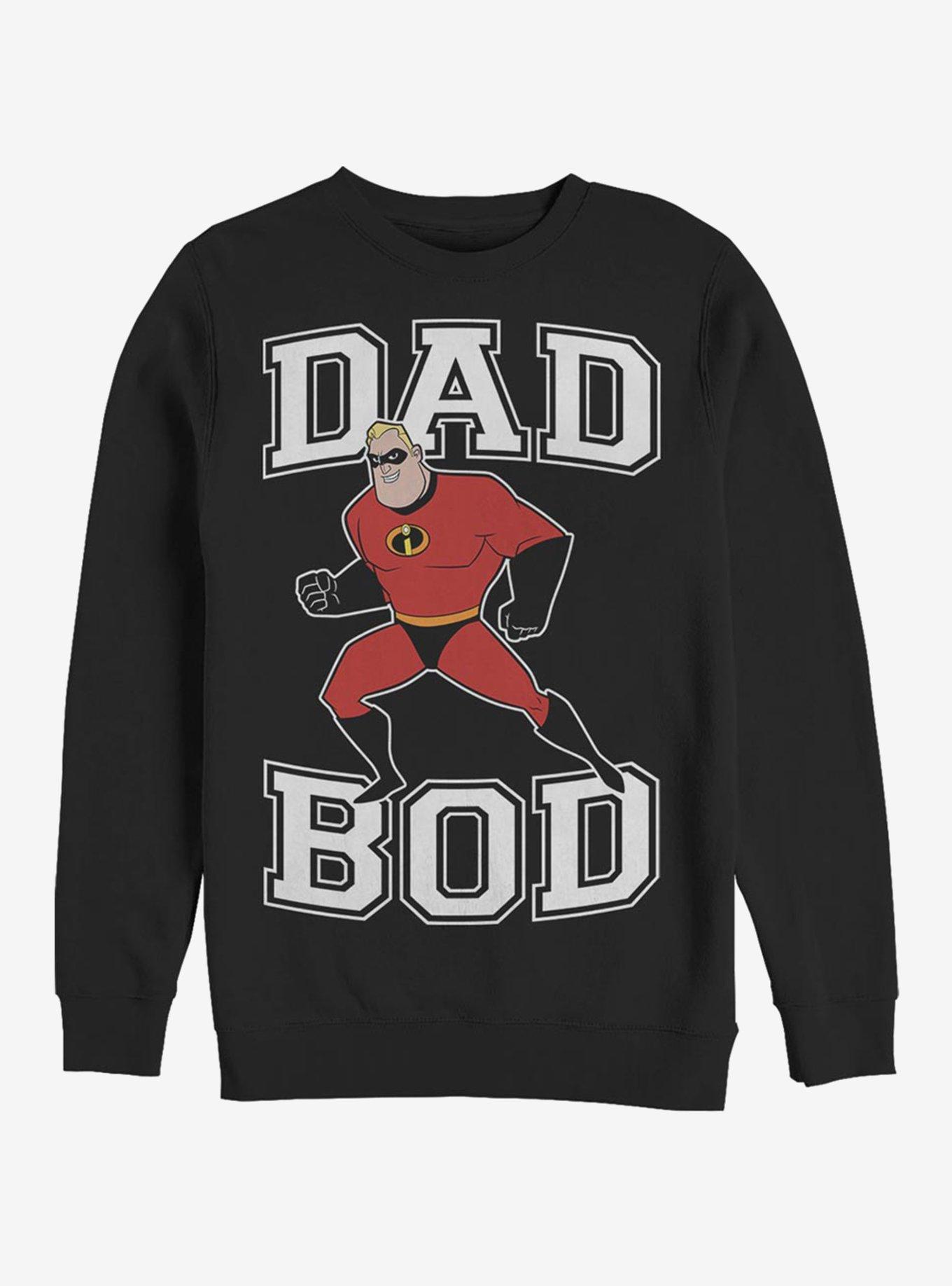 Disney Pixar The Incredibles Dad Bod Crew Sweatshirt, BLACK, hi-res