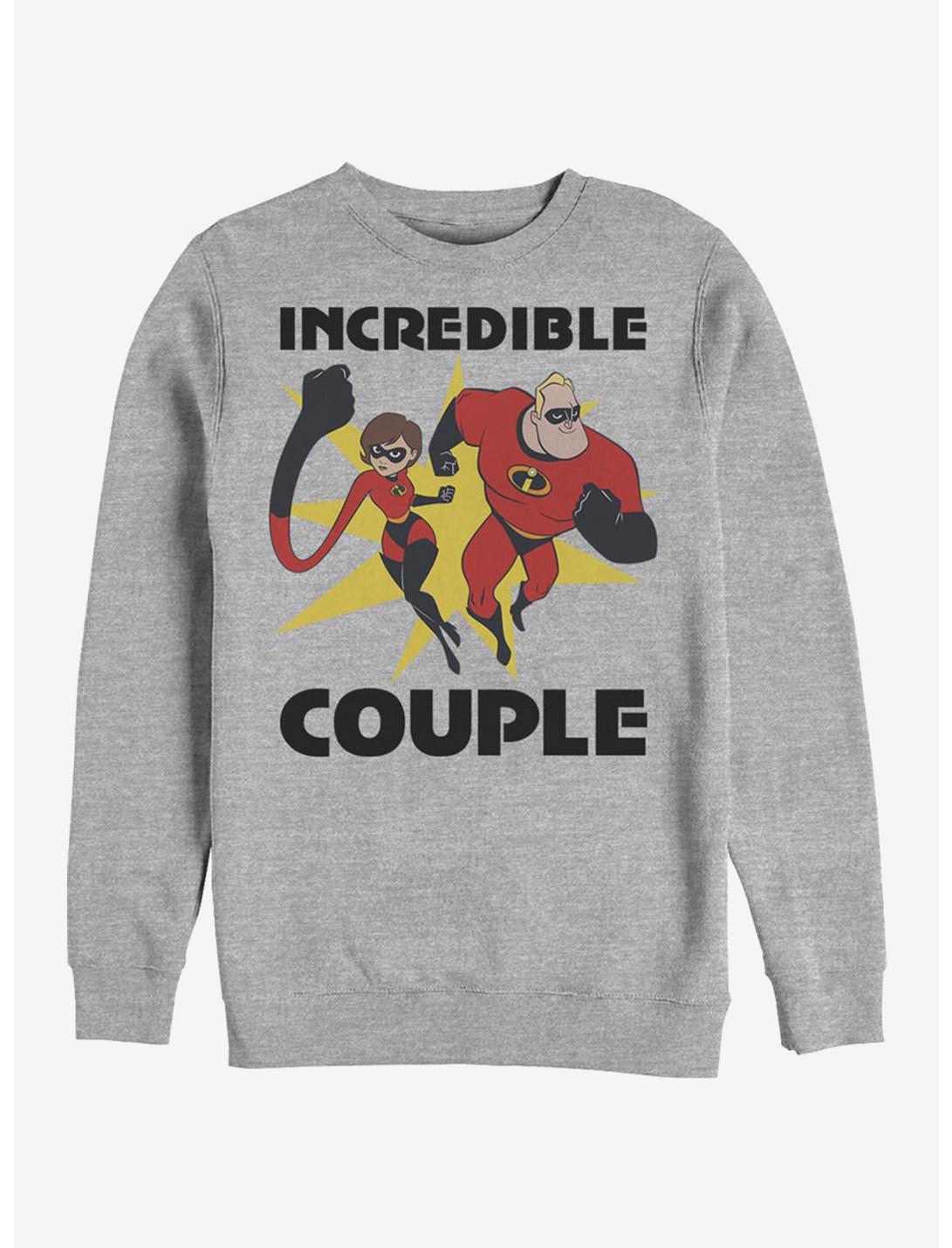 Disney Pixar The Incredibles Incredible Couple Crew Sweatshirt, ATH HTR, hi-res