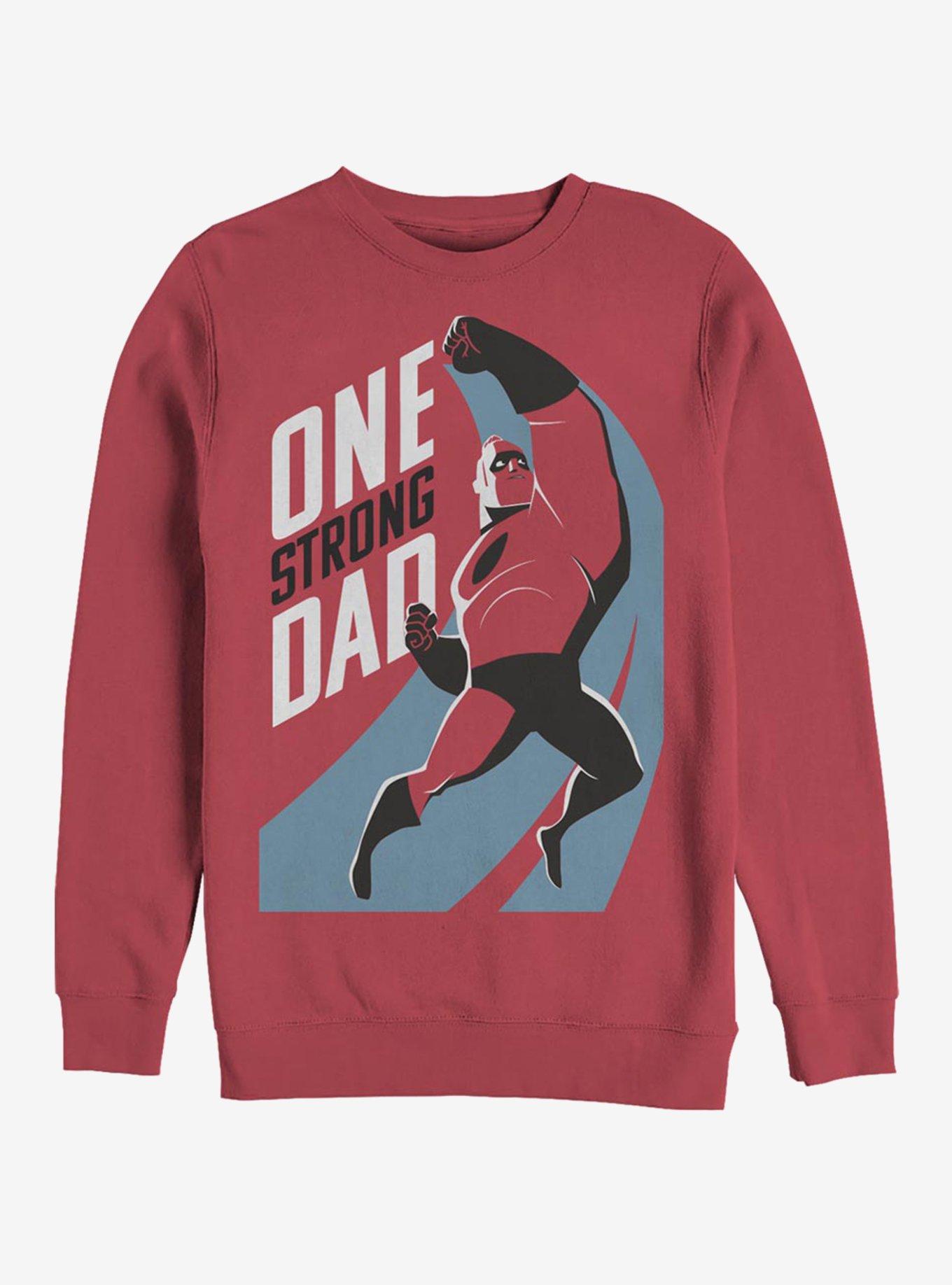 Disney Pixar The Incredibles Strong Dad Crew Sweatshirt, RED, hi-res