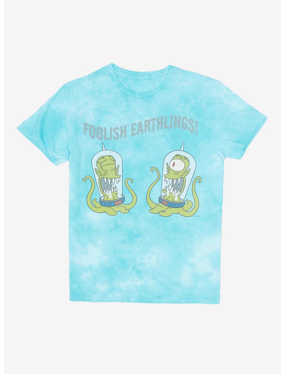 The Simpsons Kang & Kodos Foolish Earthlings Tie-Dye T-Shirt - BoxLunch Exclusive, TIE DYE, hi-res