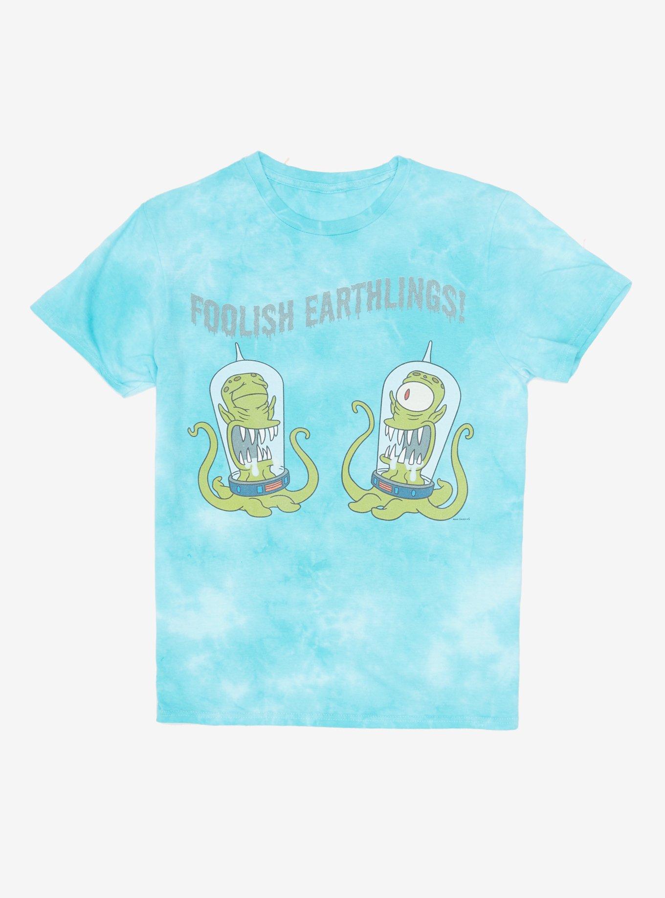 The Simpsons Kang & Kodos Foolish Earthlings Tie-Dye T-Shirt - BoxLunch Exclusive, TIE DYE, hi-res