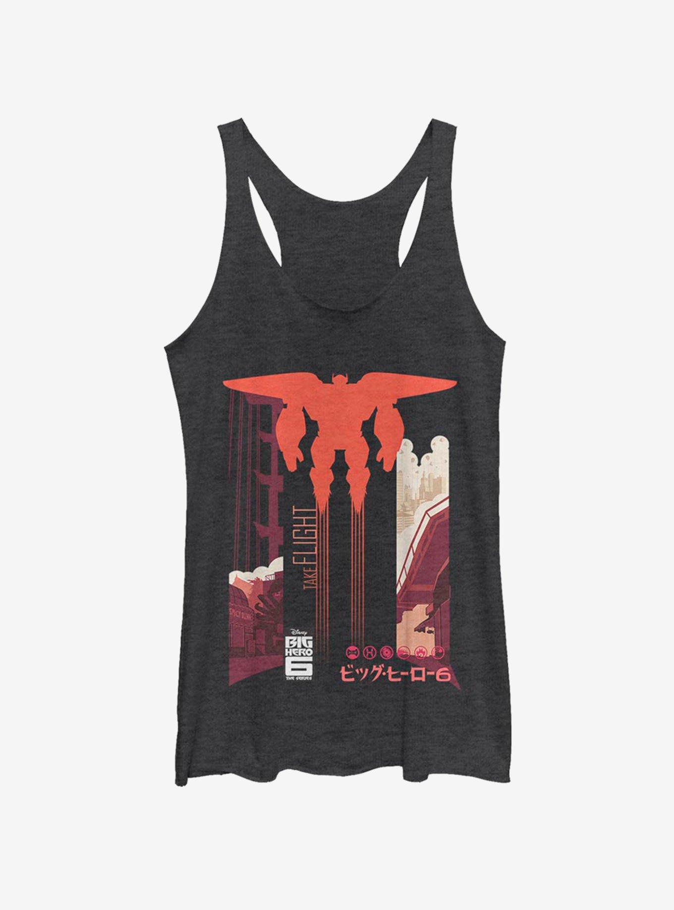 Disney Big Hero 6 Fly Baymax Girls Tank, BLK HTR, hi-res