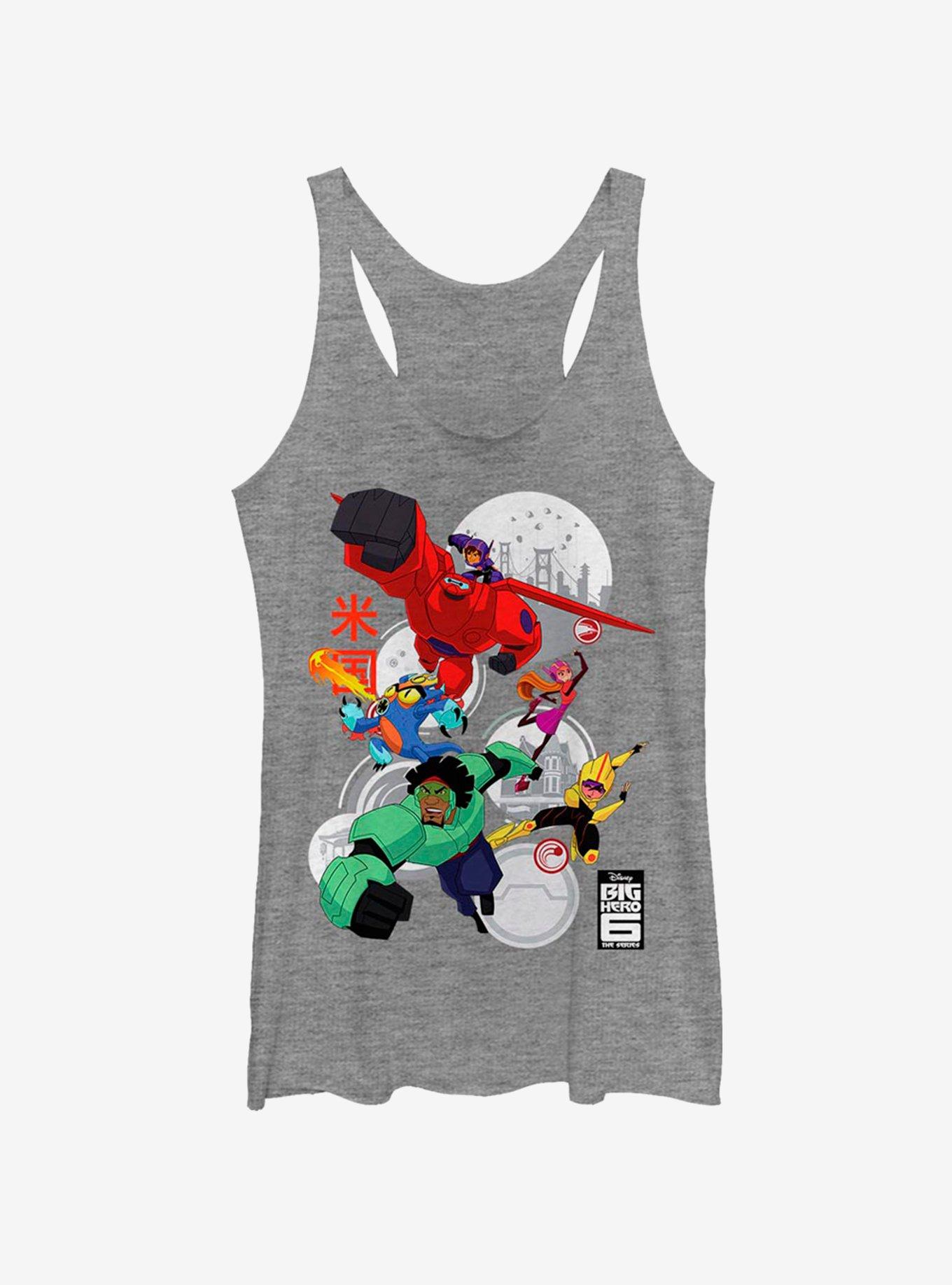 Disney Big Hero 6 Robo Team Girls Tank, GRAY HTR, hi-res