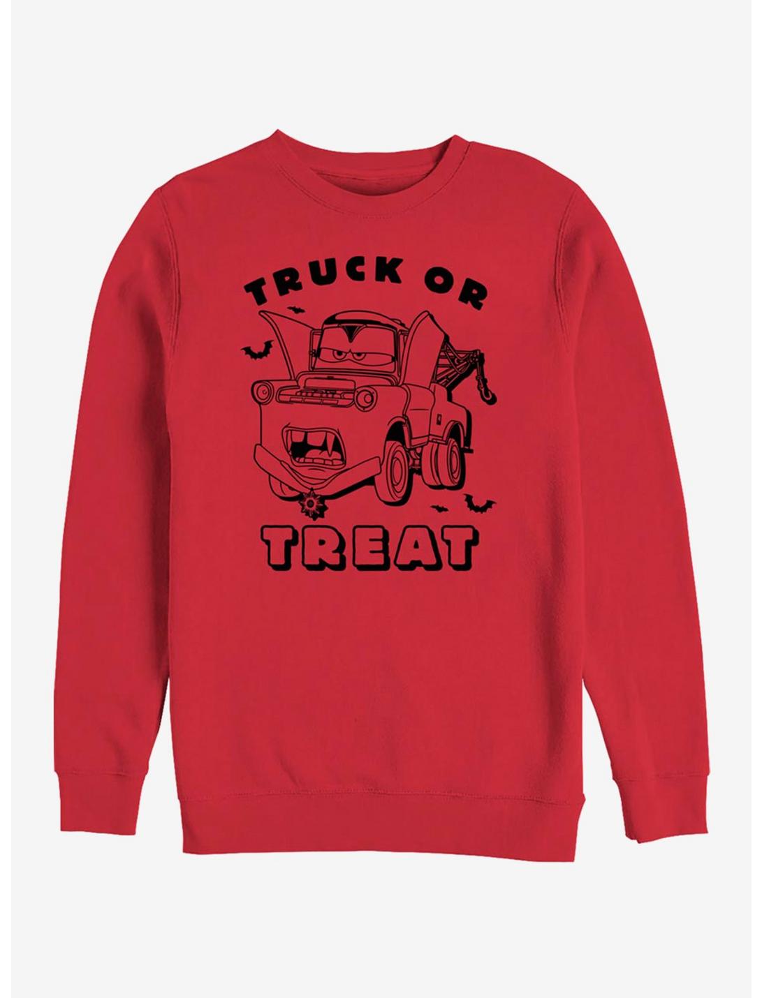 Disney Pixar Cars Truck Or Treat Crew Sweatshirt, RED, hi-res
