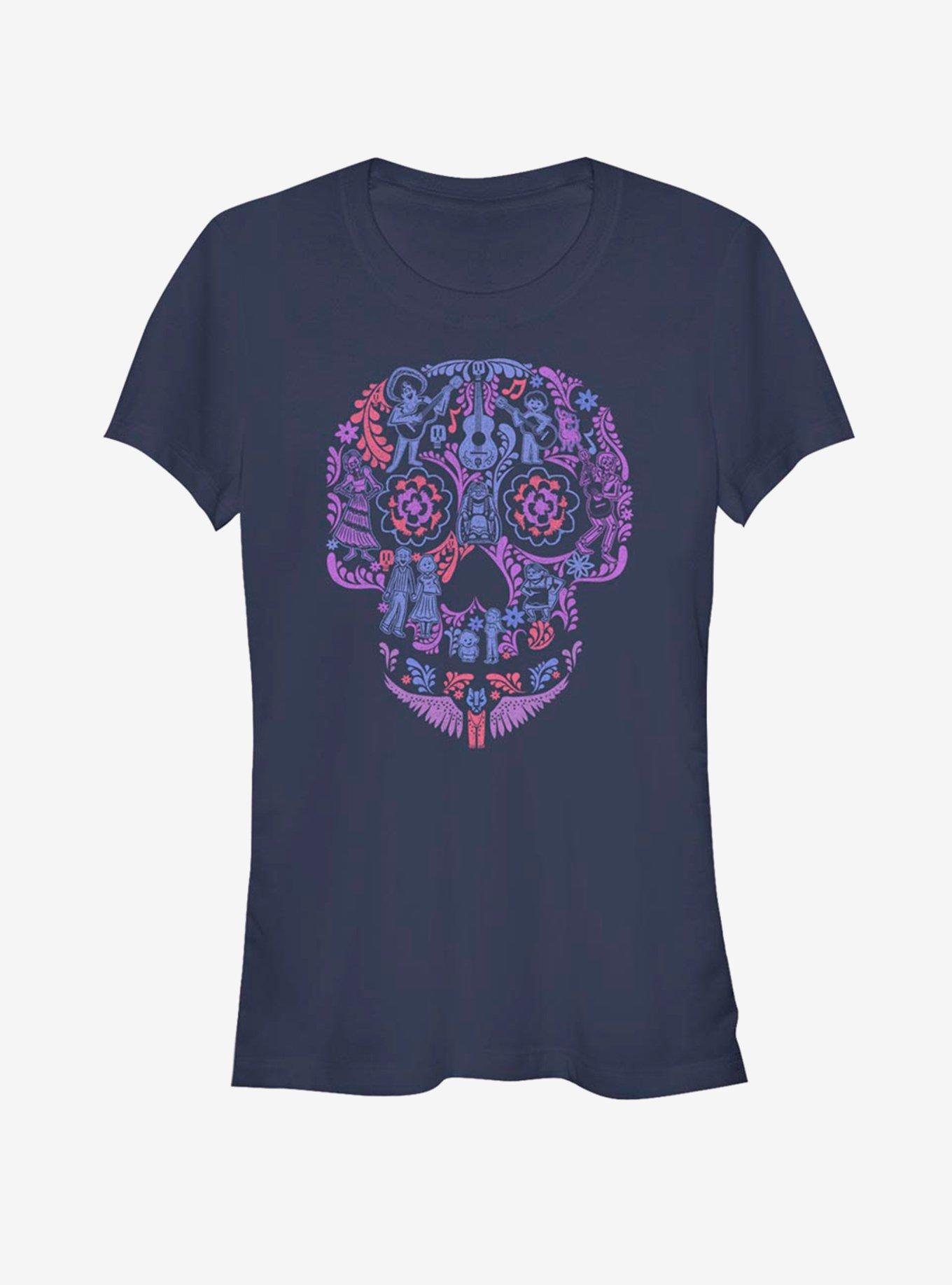 Disney Pixar Coco Skull Girls T-Shirt, NAVY, hi-res