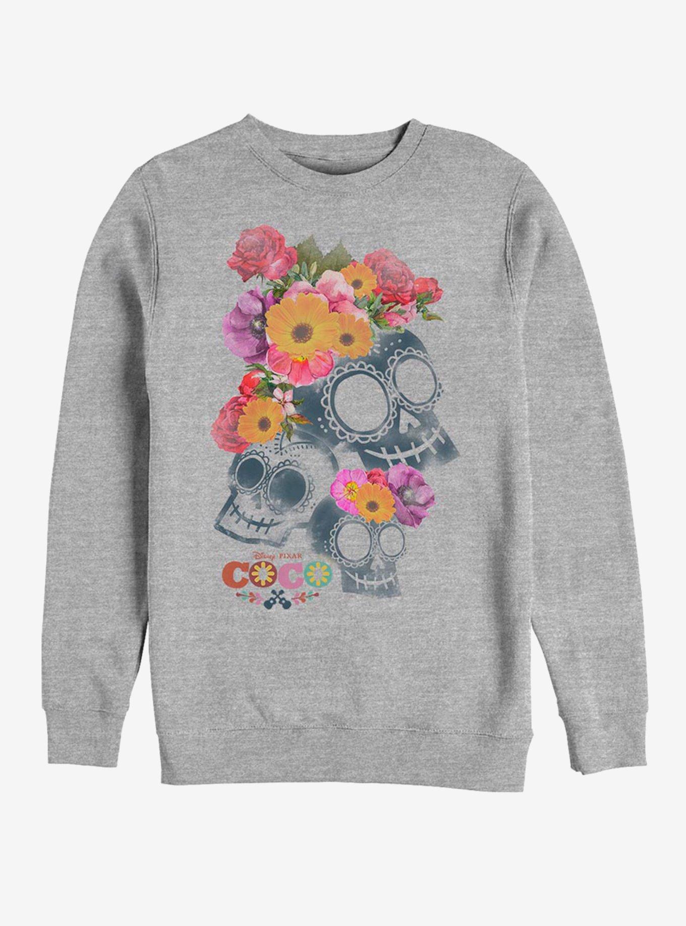 Disney Pixar Coco Calaveras Crew Sweatshirt, ATH HTR, hi-res