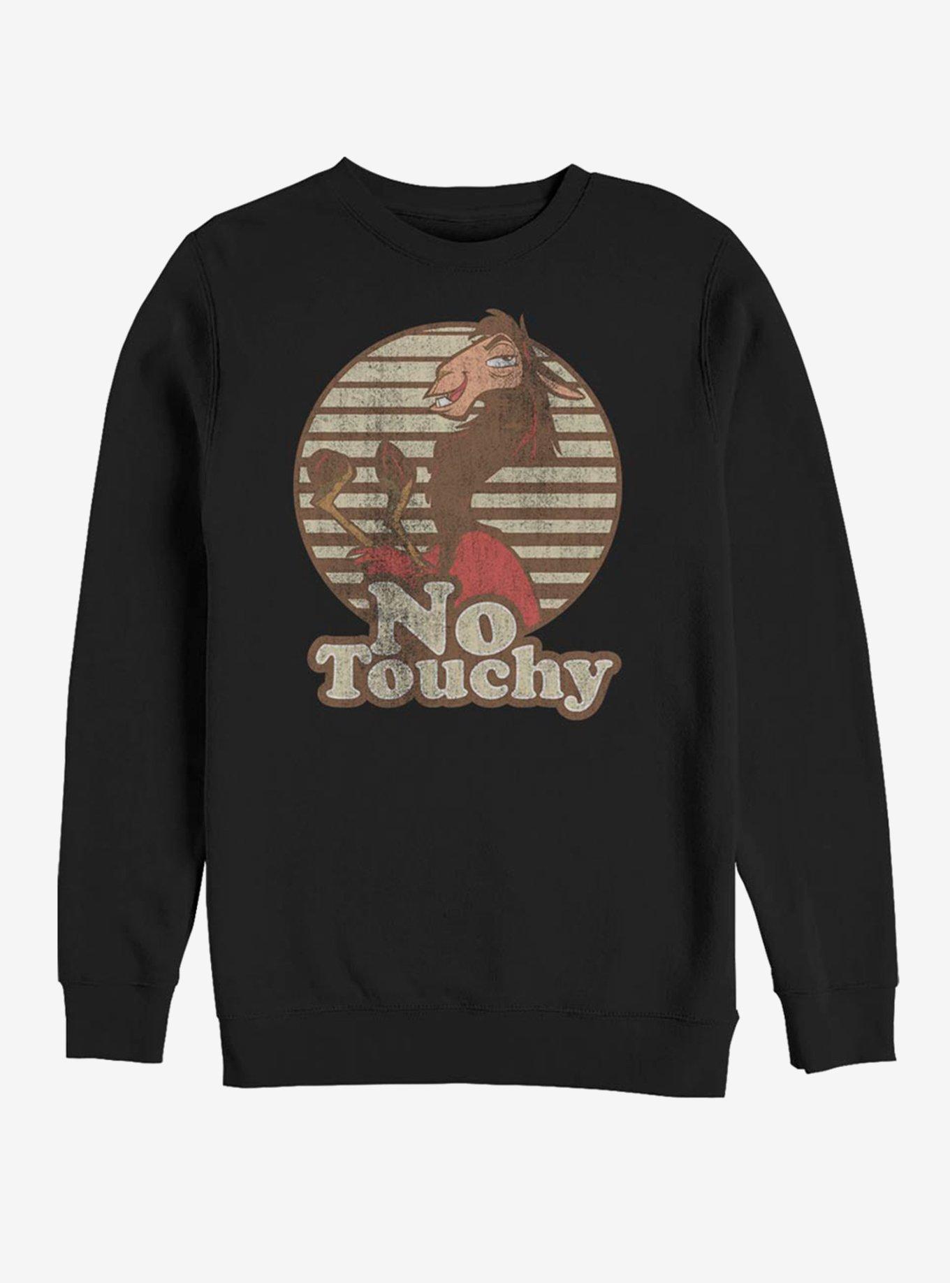 Disney The Emporer's New Groove No Touchy Crew Sweatshirt - BLACK | Hot ...